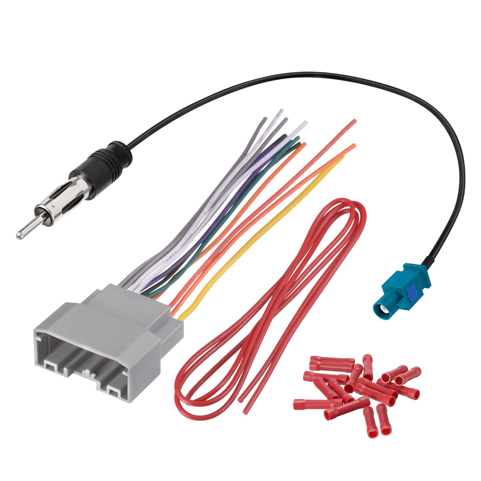 Bingfu Radio Wire Harness for Select 07-20 Chrysler Dodge Jeep Ram Volkswagen Mitsubishi DB11 Radio Wiring Harness with Antenna 