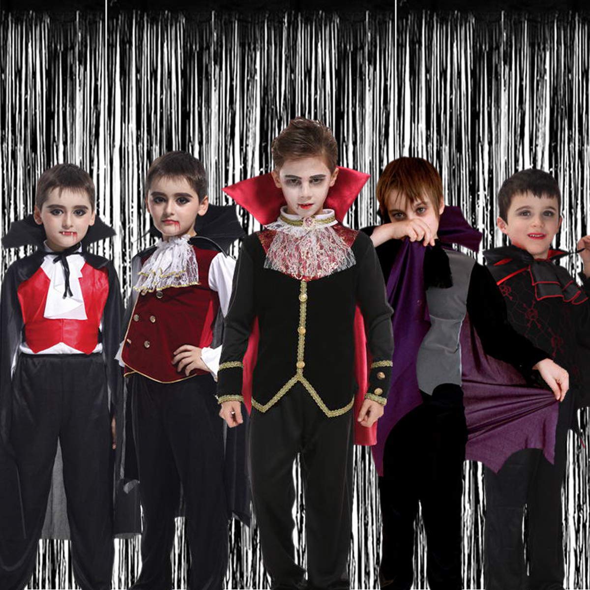 Btsd Home New Years Eve Decorations Backdrop Black Foil Fringe Curtain, Metallic Photo Booth Backdrop Tinsel Door Curtains For G