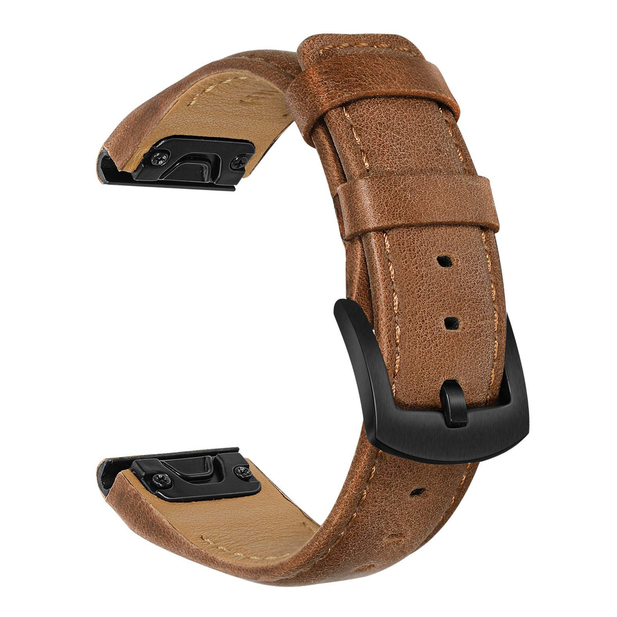 Trumirr Watchband For Fenix 8 51Mm / 7X / 6X Pro / 5X Plus, 26Mm Quick Fit Watch Band Genuine Cowhide Leather Strap For Garmin E