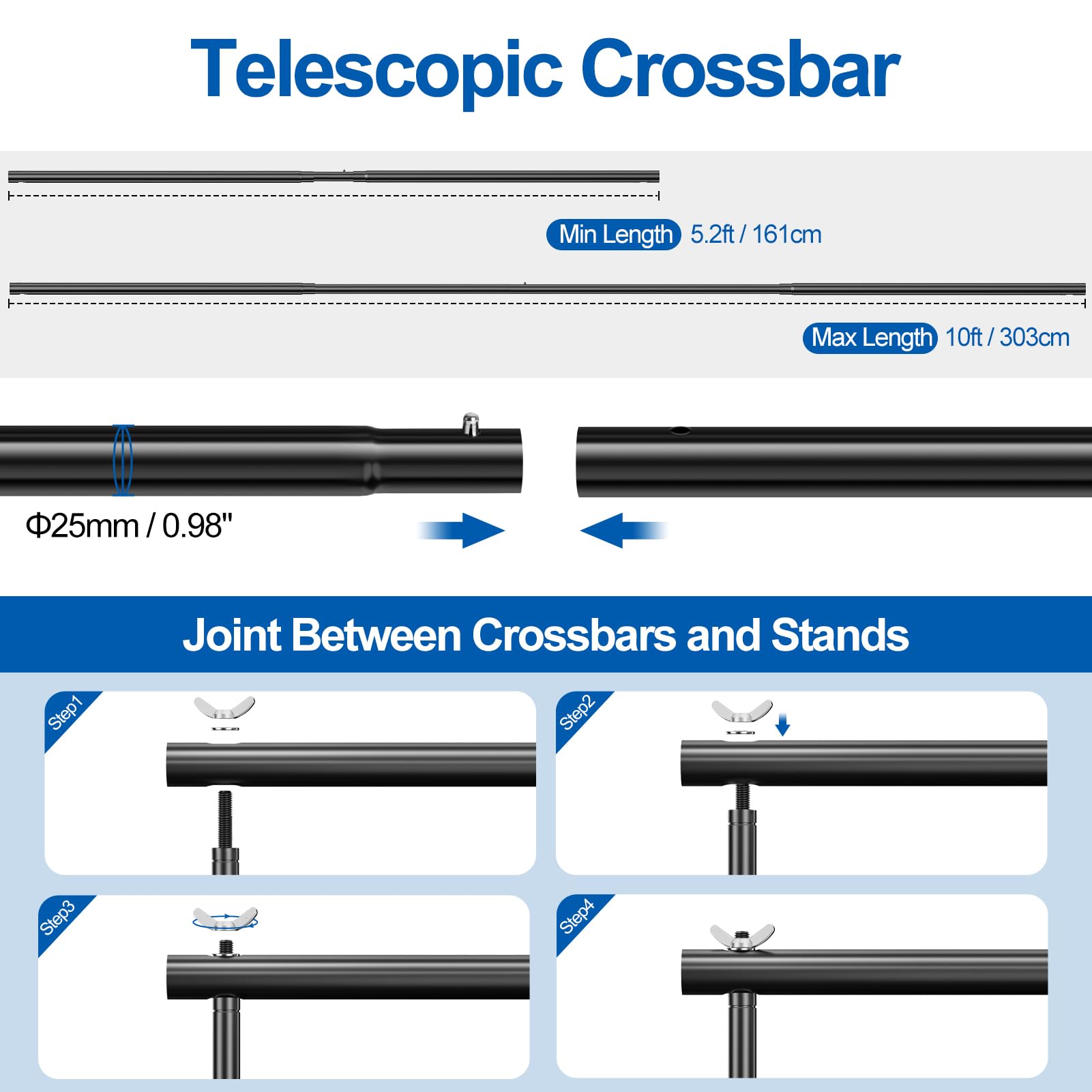Fudesy Heavy Duty Backdrop Stand, 8.5X10Ft Adjustable Photo Background Stand Support System Kit With Steel Base, Pipe And Drape
