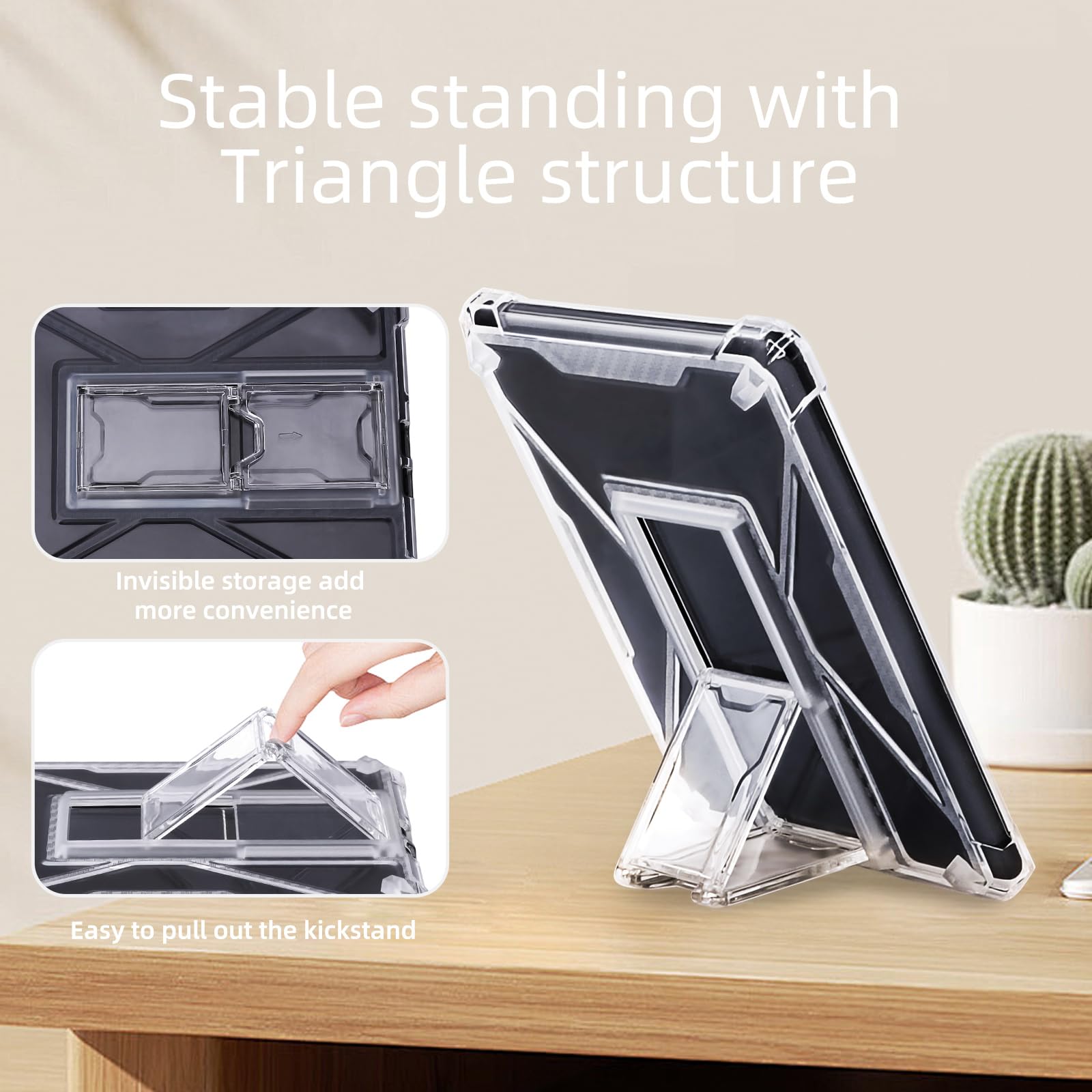 Walnew Clear Stand Case For 6.8    Kindle Paperwhite M2L3Ek / M2L4Ek, Soft Transparent Tpu Cover With Enhanced Corners For Kindl