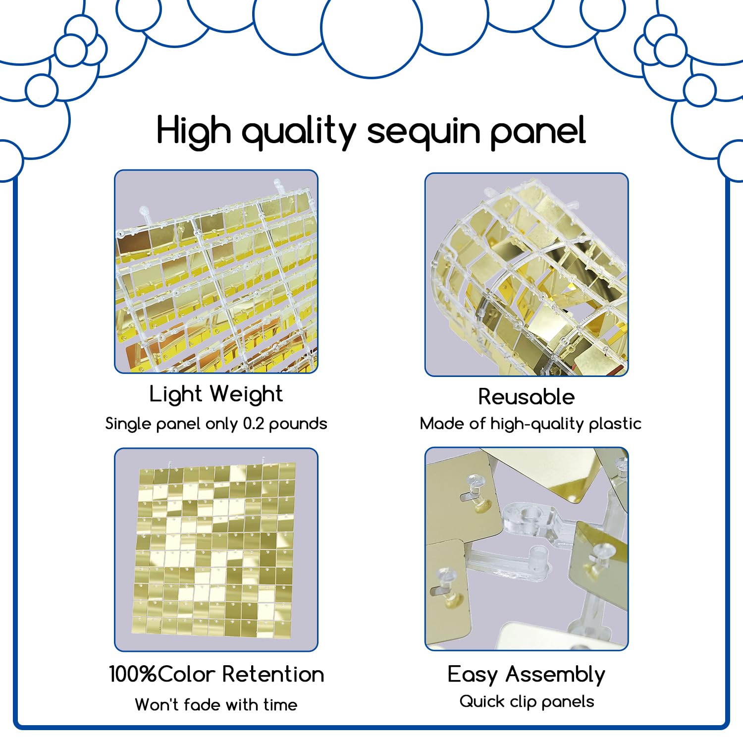 Cokaobe Silver Shimmer Wall Backdrop, 18 Pcs Square Sequin Shimmer Backdrop Panel, Photo Backdrops For Birthday, Anniversary, We