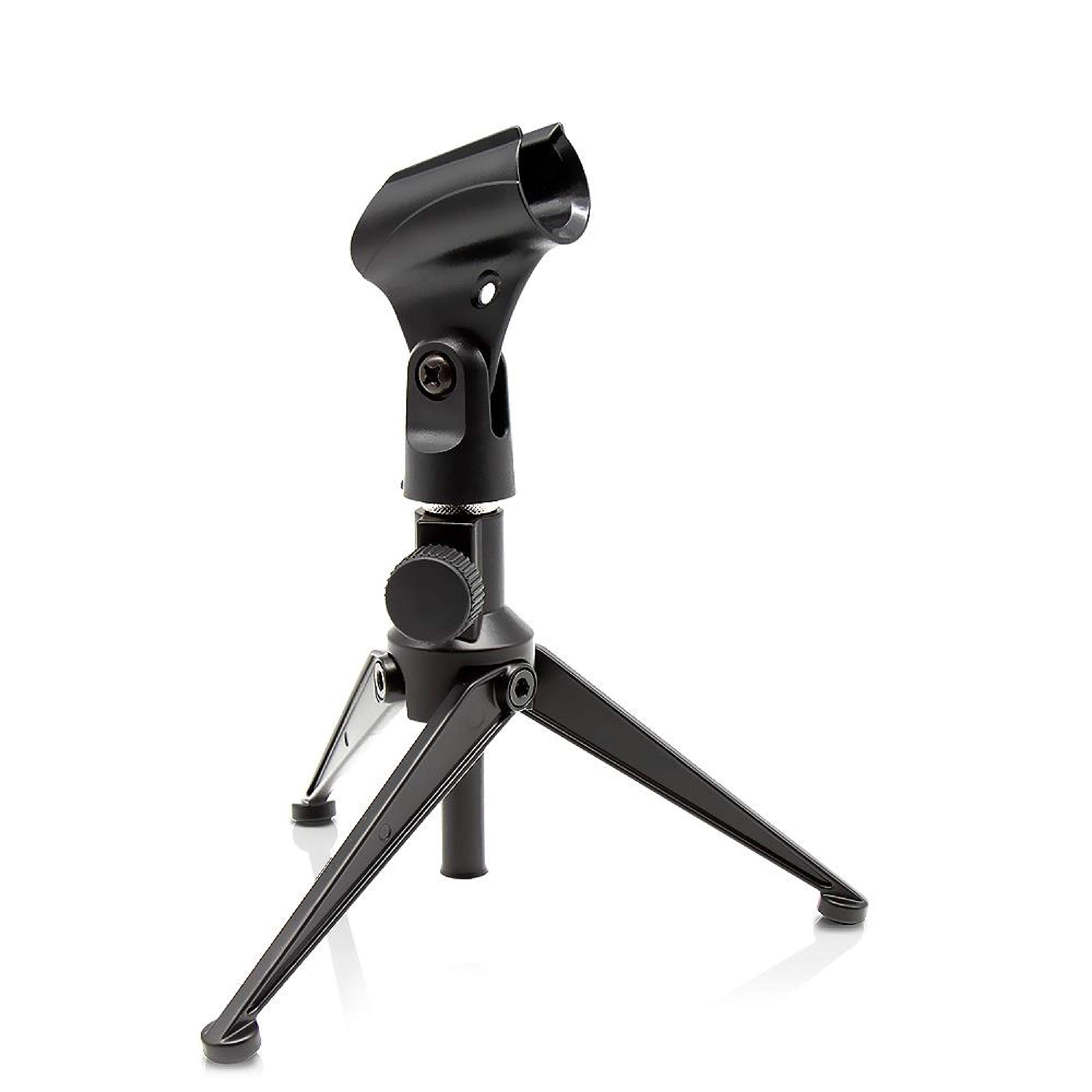 Pyle Desktop Tripod Microphone Stand   Adjustable Height 4.7'' To 8.7'' Inch High With Heavy Duty Clutch Support Weight 5 Lbs.  