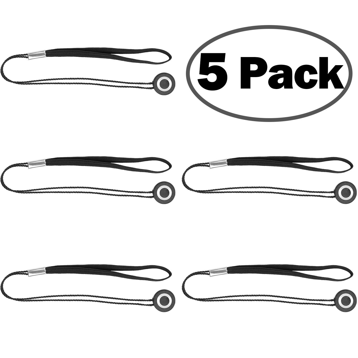 Chromlives 5 Pack Lens Cap Leash Lens Cap Keeper Holder With Microfiber Cleaning Cloth,Prevent Lens Cap Lost Compatible With Dsl