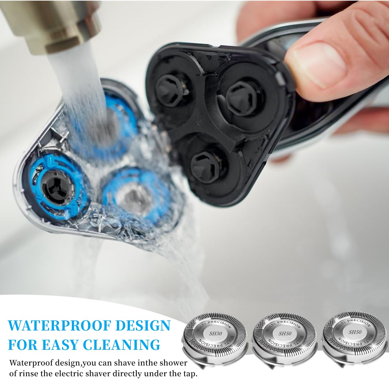 Sh50 Replacement Heads For Series 5000 Replacement Heads Compatible With Series 5000 Shavers,Sh50 For Replacement Heads,6Pcs.