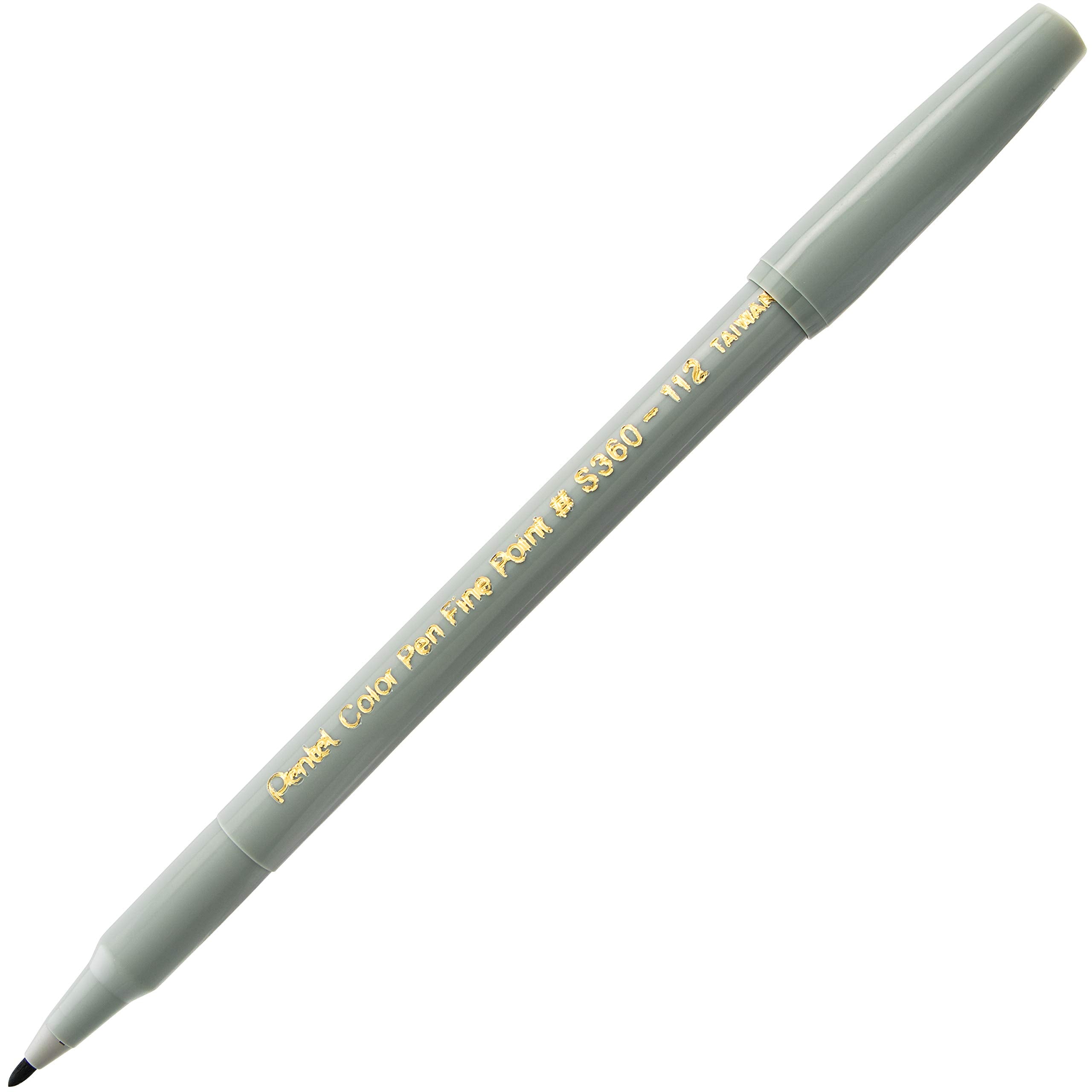 Pentel Arts Color Pen, Light Gray, Box Of 12 (S360 112)