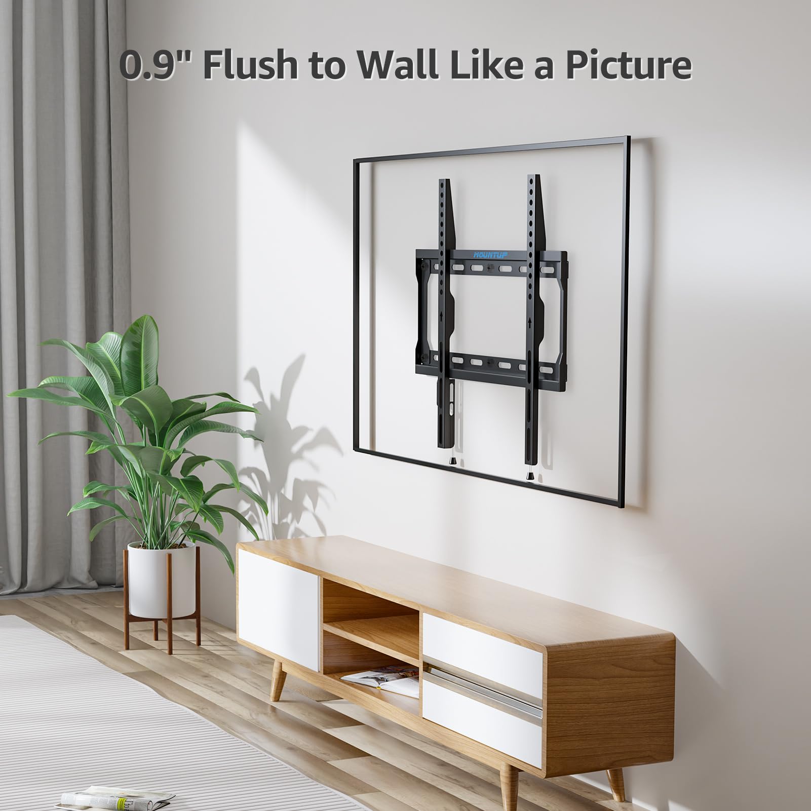 Mountup Tv Wall Mount Fixed For Most 26 60 Inch Tvs, Low Profile And Spacing Saving Design Flat To Wall, Ultra Slim Wall Mount U