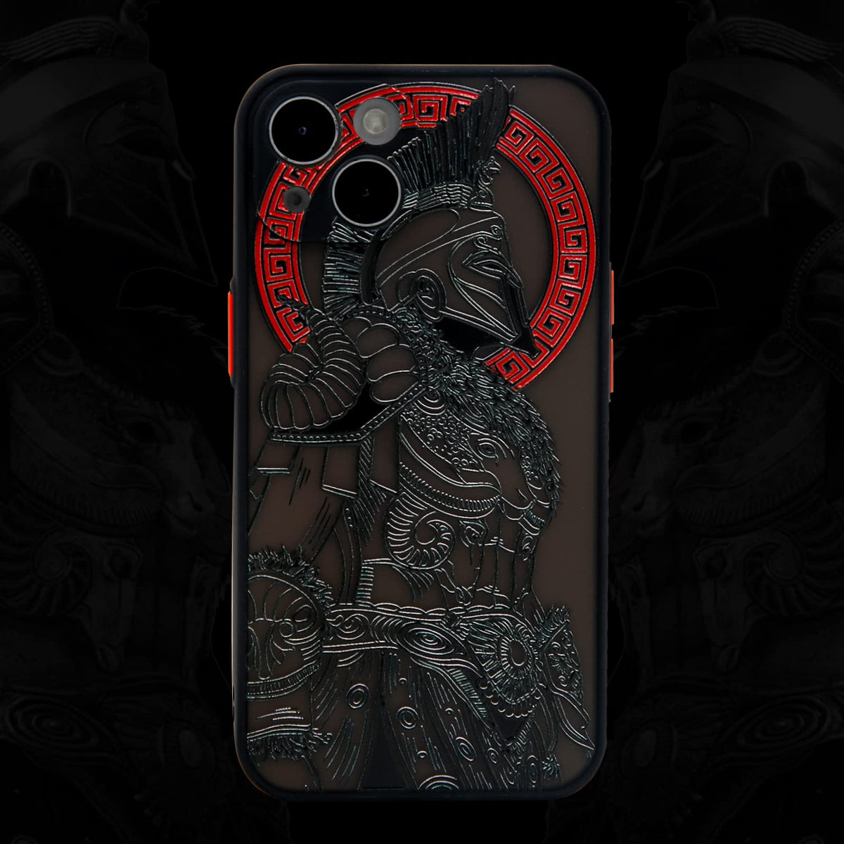 Cool Gladiator Phone Case With 3D Embossed Compatible For Iphone 14 Plus Clear Frosted Trendy Iphone Case