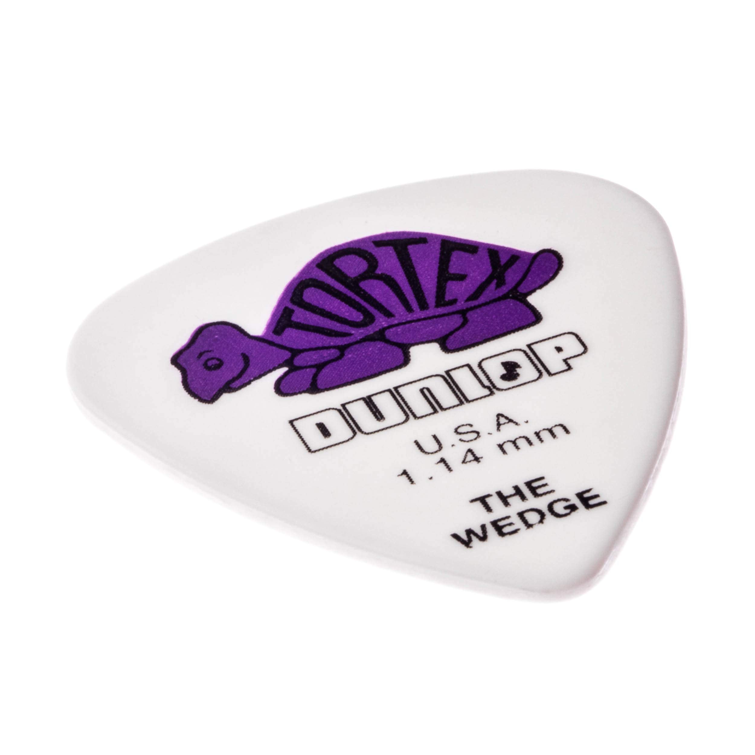 Dunlop 424R1.14 Tortex Wedge, White/Purple, 1.14Mm, 72/Bag
