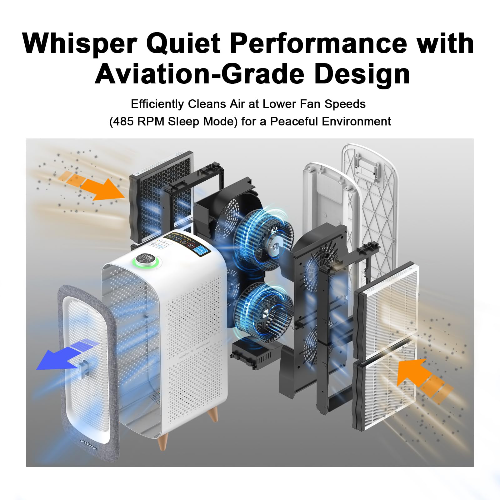 Jafnda Air Purifiers For Home Large Room Up To 2105Ft, 4   True Hepa 13 Filter, 0.66Lbs Activated Carbon Remove 99.97% Dust Smok