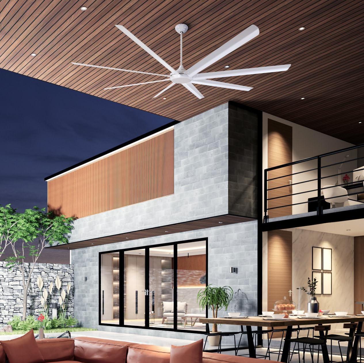 Westinghouse 7224900 Widespan Industrial Ceiling Fan With Remote, 100 Inch, Brushed Nickel