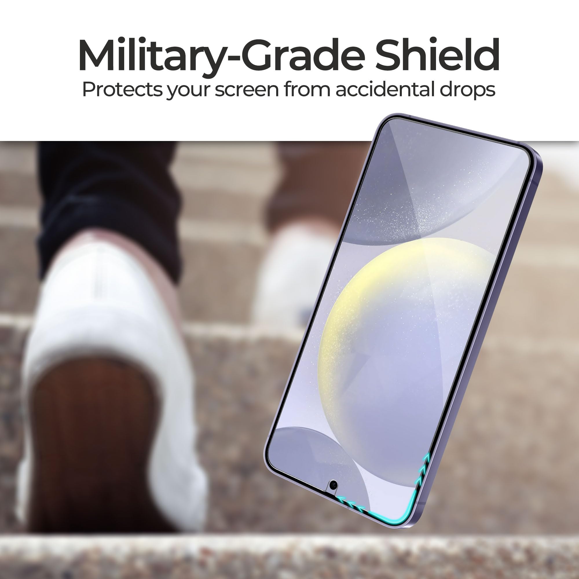 Armorsuit 2+2 Pack For Samsung Galaxy S24 Plus 6.7'' Tempered Glass Screen Protector + Lens Protector Case Friendly 9H Militarys