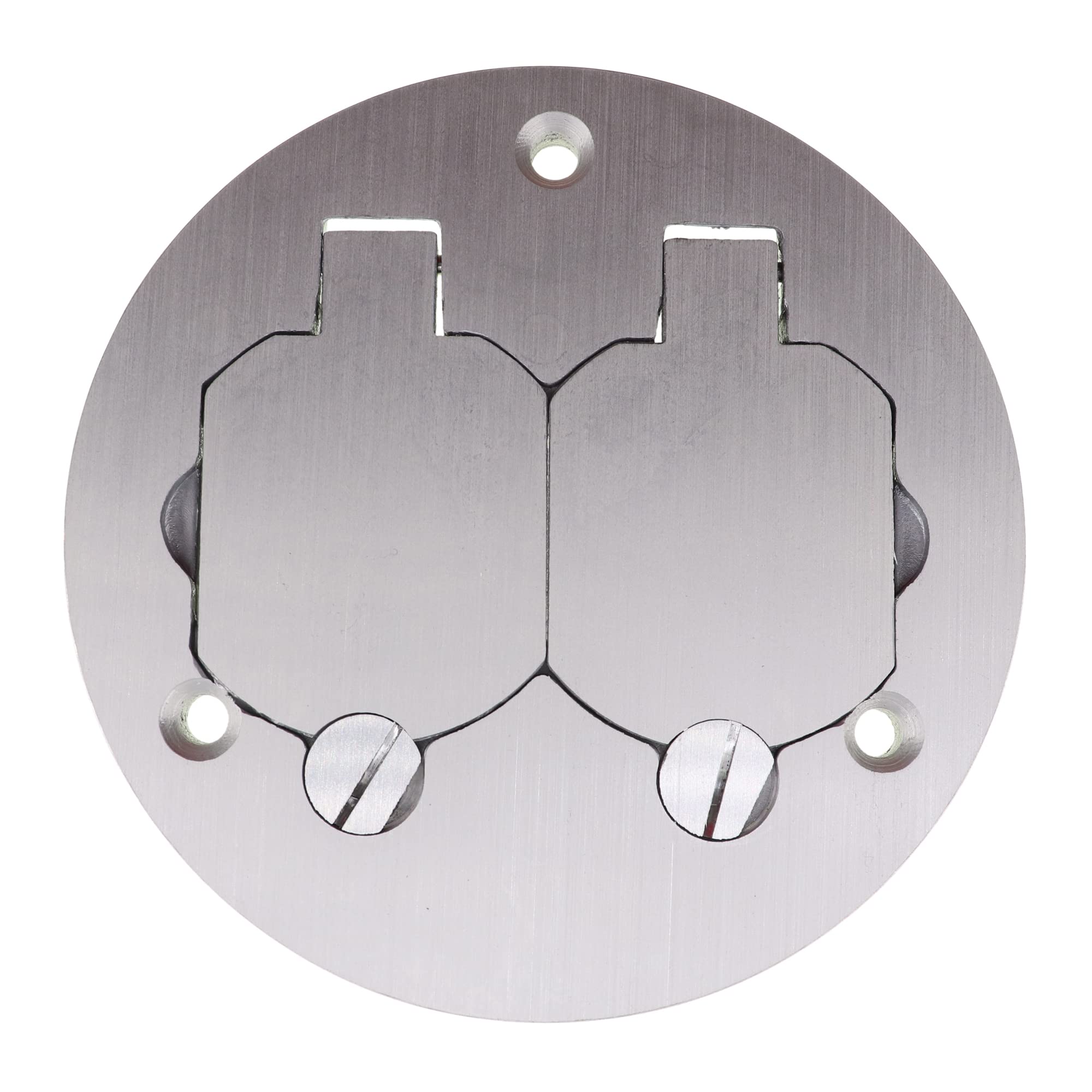 Legrand Wiremold Cable & Cord Management, Rachet-Pro Series Round Duplex Cover Plate for Carpet or Tile, Aluminum, 895TAL