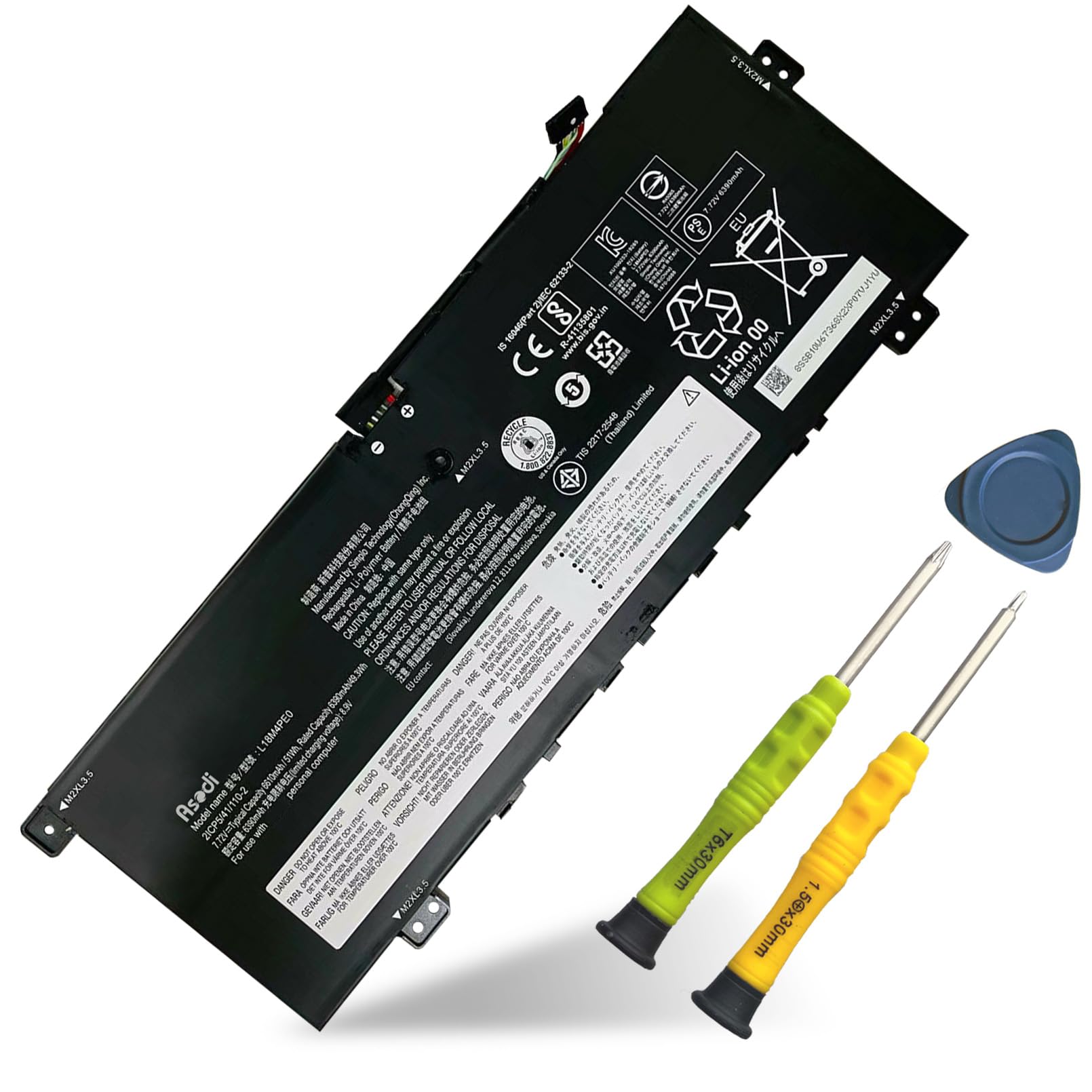 Asodi L18M4Pe0 L18L4Pe0 Laptop Battery Compatible With Lenovo Yoga C740 14Iml C740 15Iml Series 5B10W67296 5B10U40209 5B10U40210