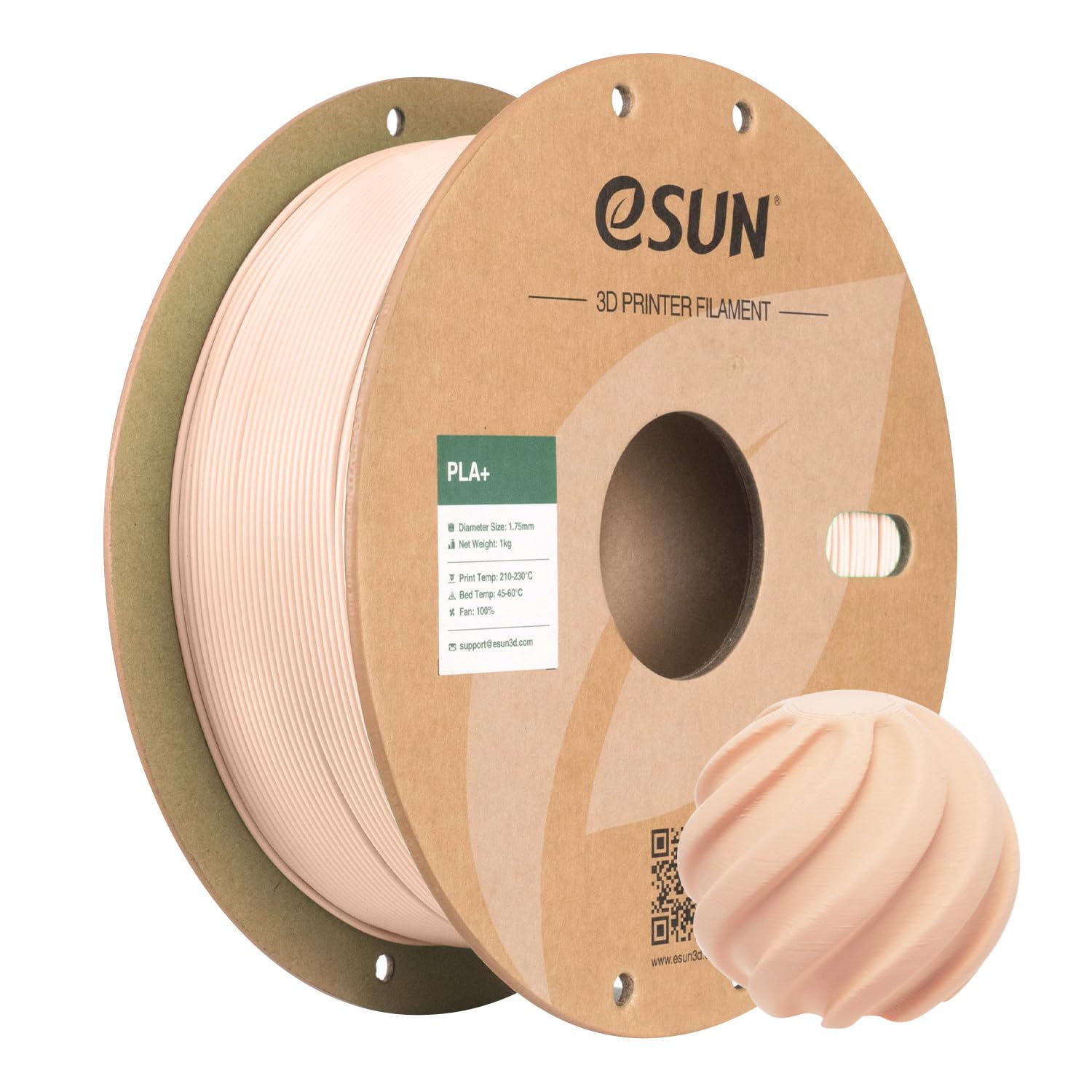 eSUN PLA+ Filament 1.75mm 1KG, 3D Printer Filament PLA Plus Dimensional Accuracy +/- 0.03mm, 2.2lbs Cardboard Spool 3D Printing 