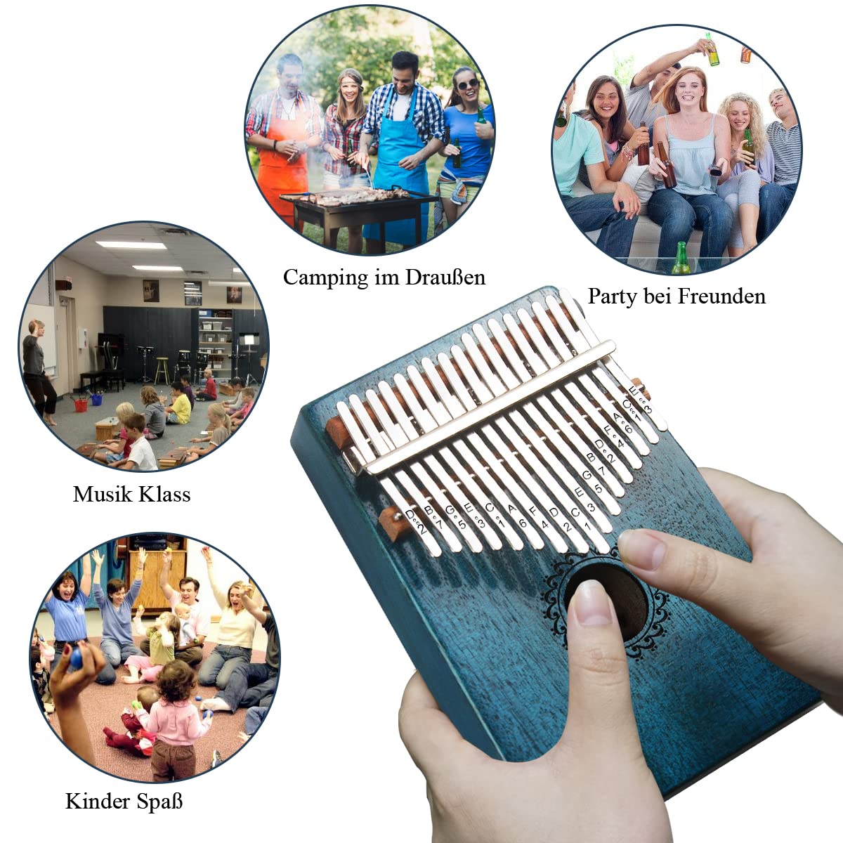 Flsepamb Kalimba 17 Key Thumb Piano With Mahogany Wood Portable Mbira Finger Piano Gifts For Kids And Piano Beginners Profession