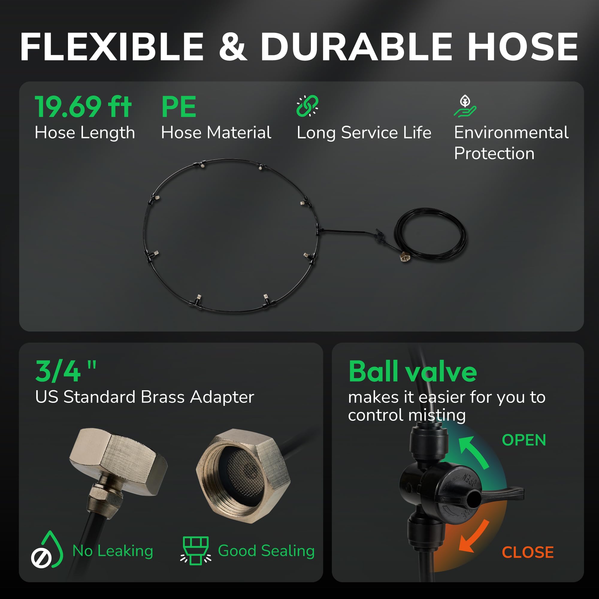 Tornado 24 Inch High Velocity Oscillating Wall Mount Fan With Pre-Installed Misting Kit - Ipx4 Water-Resistant, Teao Motor, 2-Sp