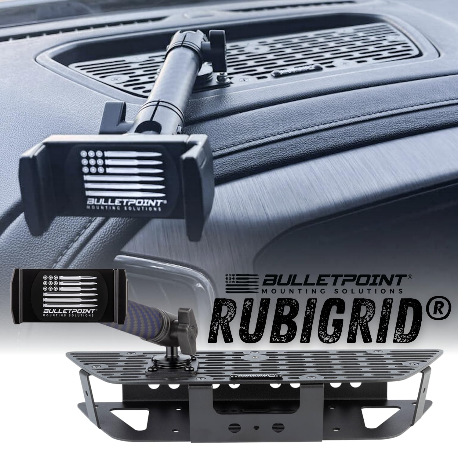 Bulletpoint Metal Dash Mount Phone Holder Compatible With 2019+ Chevrolet Silverado Gmc Sierra Multi Device Dash Mount With 20Mm