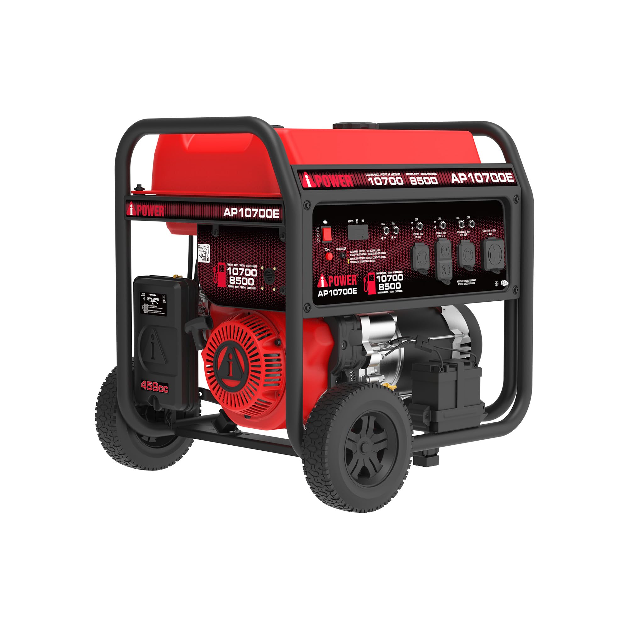 A-iPower 10700-Watt Electric Start Portable Generator Gas Powered, Heavy Duty Generator with 459cc OHV Engine for Home Use, Jobs