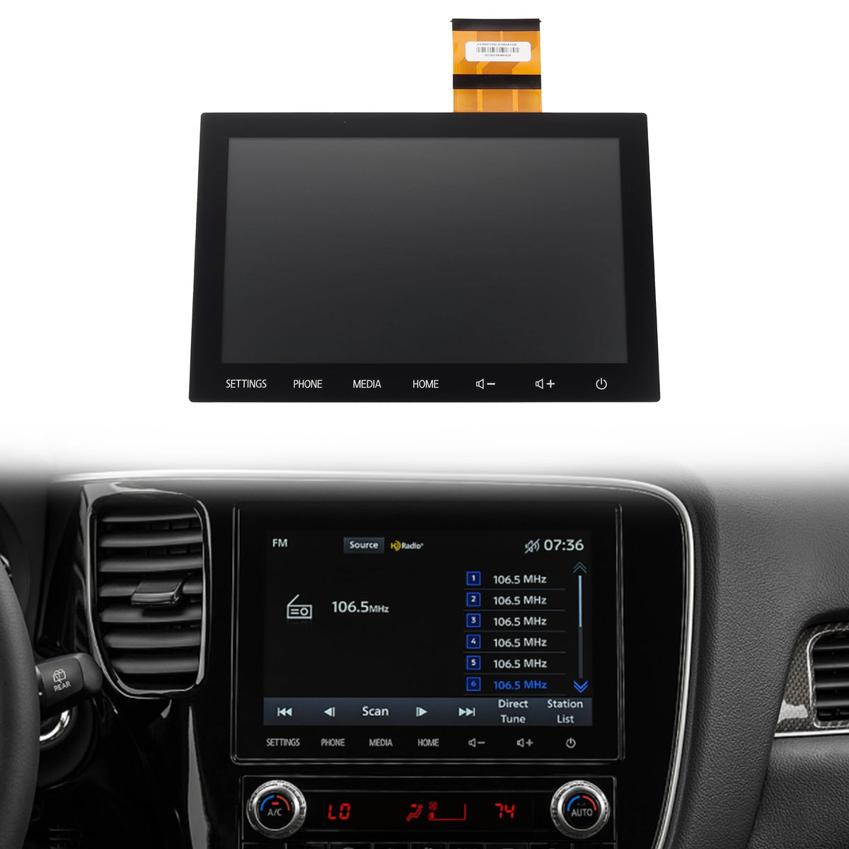 Dasbecan 8'' Touch Digitizer Lcd Screen Radio Compatible With 2020 2021 2022 Mitsubishi Outlander Replaces 8740A103 8740A098