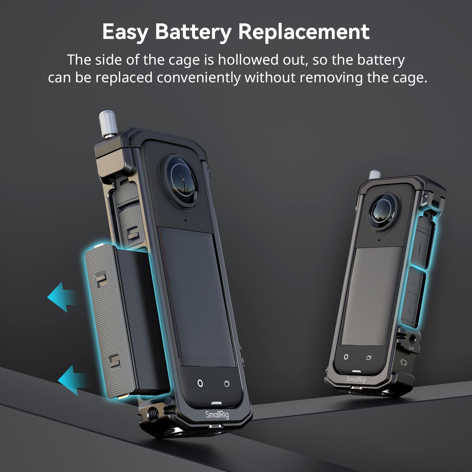 Smallrig Cage For Insta360 X4, Aluminum Protective Case For Insta360 X4 With Silicone Lens Cover, Built-In Cold Shoe And 1/4-20