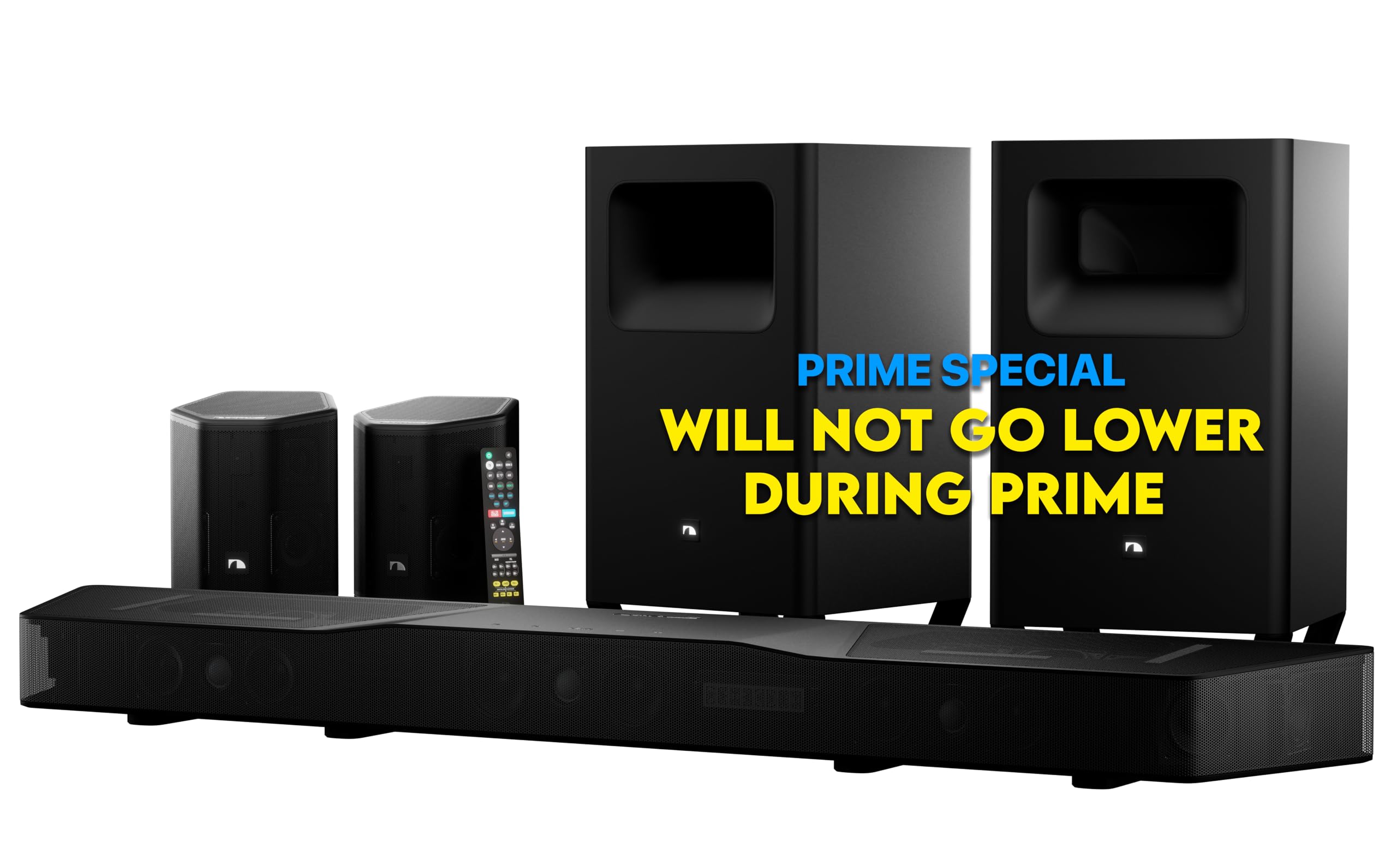 Nakamichi Shockwafe 11.2.6 Channel Dolby Atmos/Dts:X Soundbar With Upgraded Dual 10    Subwoofers, Wireless Bipolar Surrounds, 6