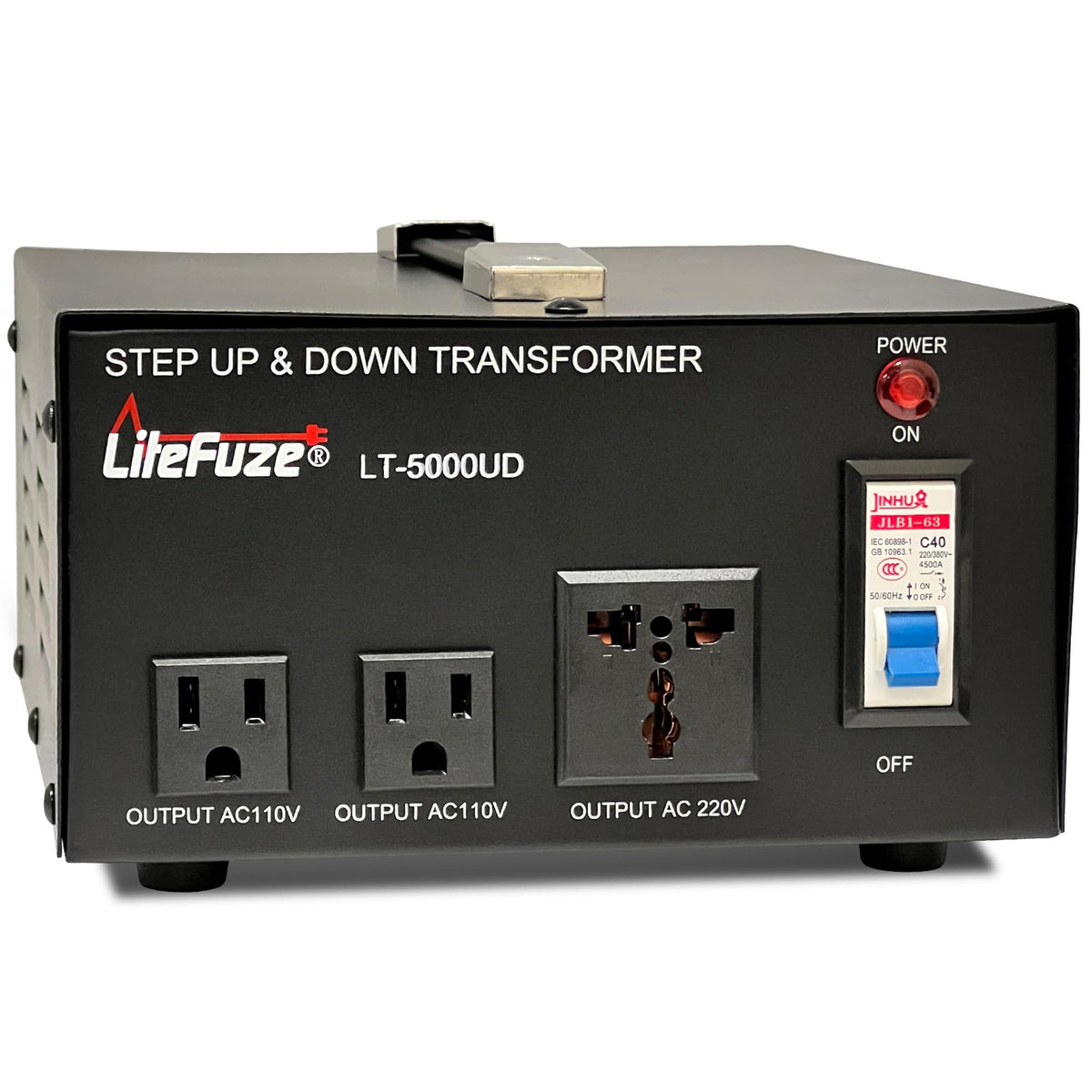 Litefuze 5000 Watt Voltage Converter Transformer Step Up/Down - 110V To 220V / 220V To 110V Power Converter - Fully Usa Grounded