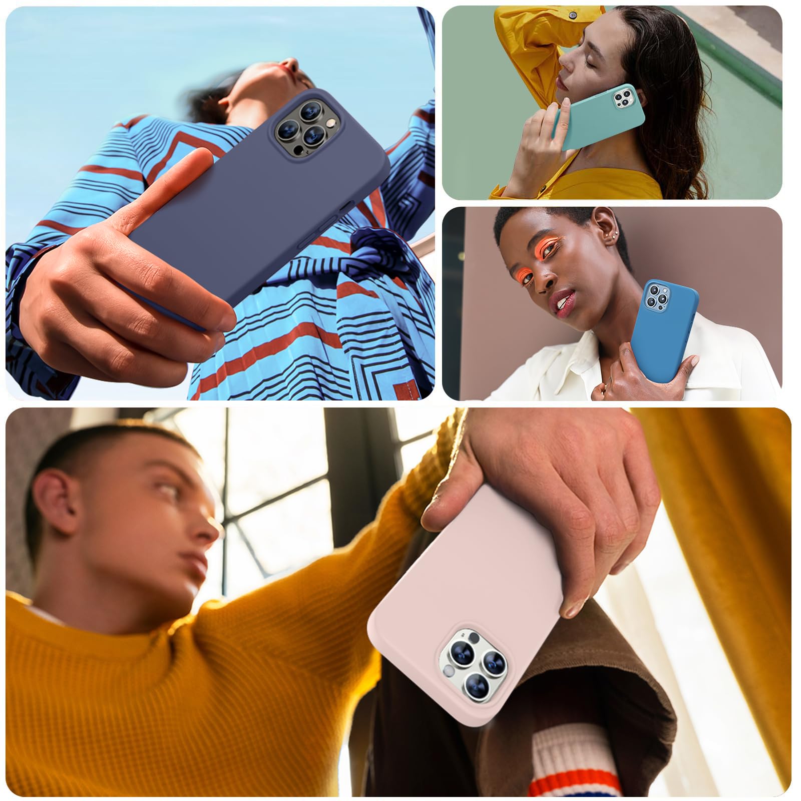 Miracase Designed For Iphone 13 Pro Case, With Tempered Glass Screen Protector, [Soft Anti Scratch Microfiber Lining], Shockproo