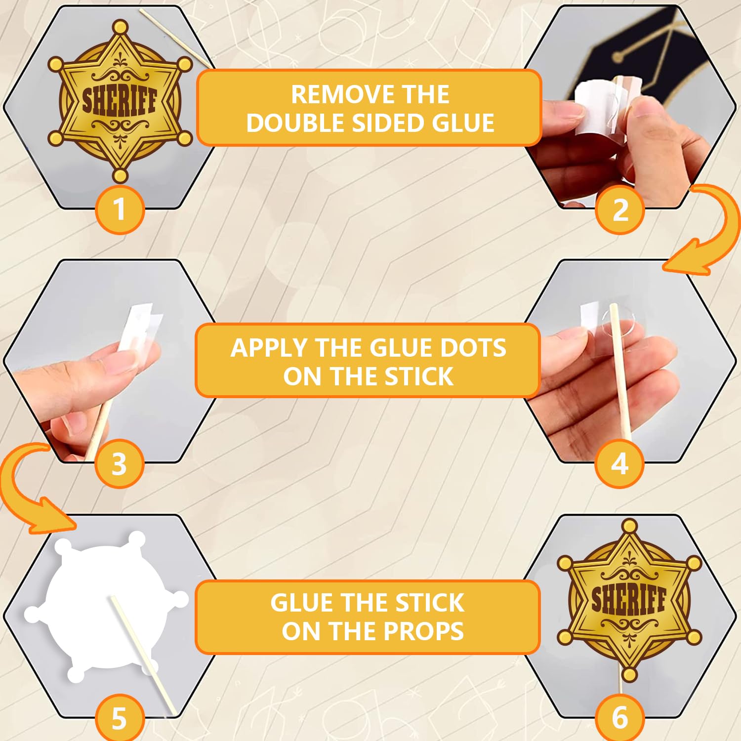 36Pcs Country Party Decorations Photo Booth Props, Western Photo Booth Props For Western Party Decorations, Wild West Cowboy Pho