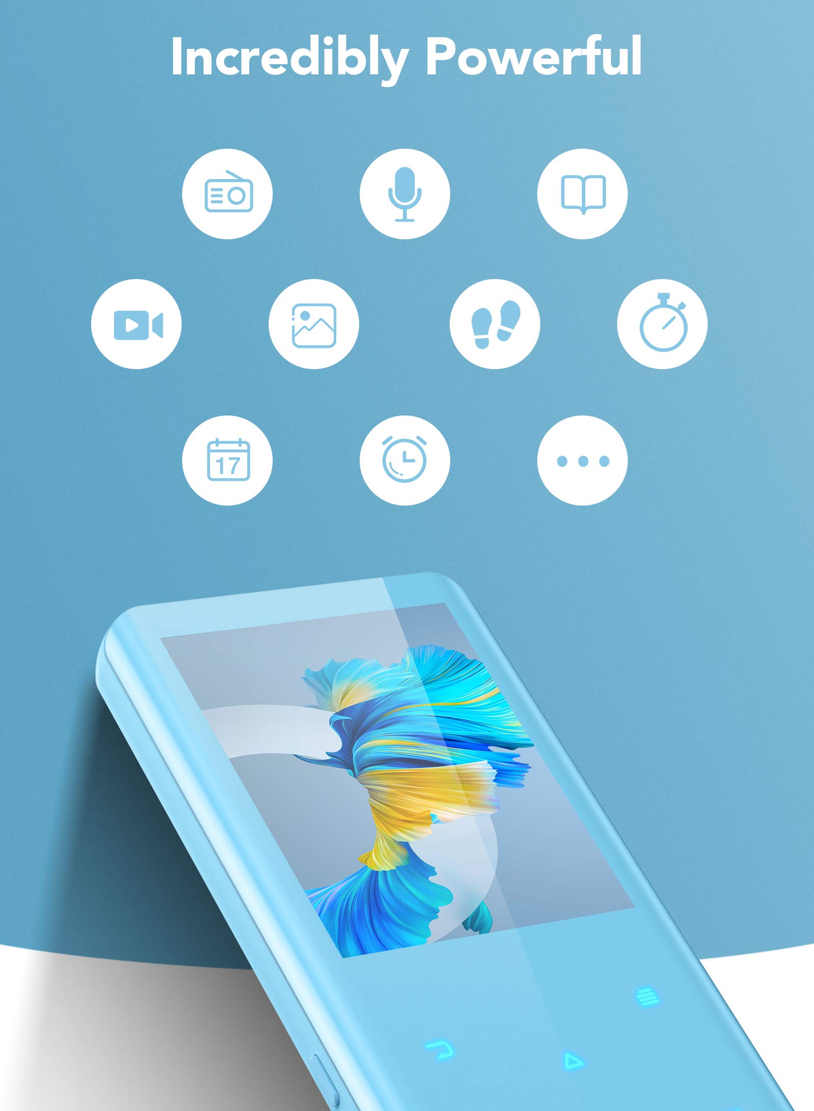 32Gb Mp3 Player With Bluetooth 5.0, Agptek A19X 2.4'' Curved Screen Portable Music Player With Speaker Lossless Sound With Fm Ra