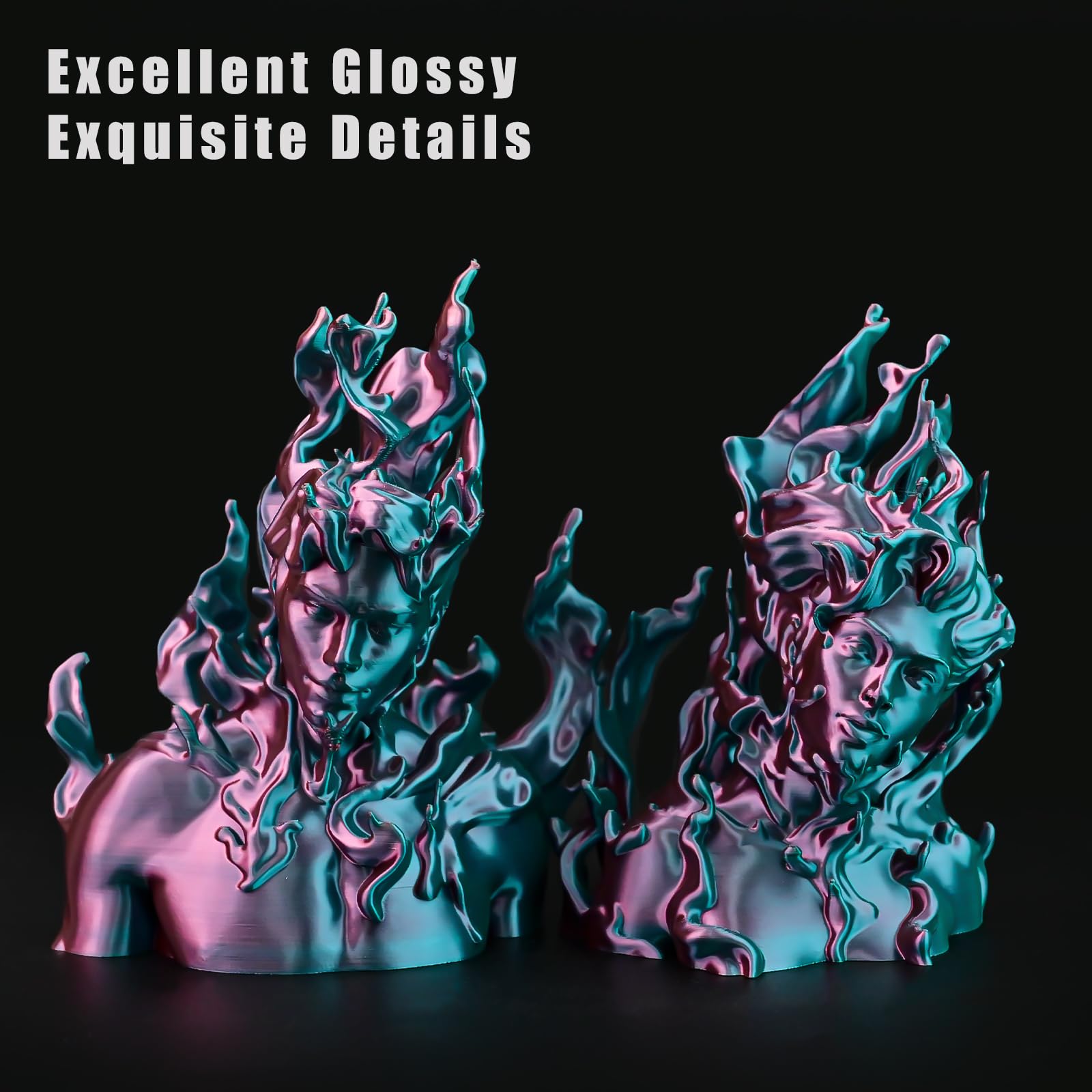 Ovv3D Pla Filament 1.75Mm, 3D Printer Filament Silk Pla Dual Color Pla Filament, Sky Blue And Pink Pla Filament, Color Change Ev