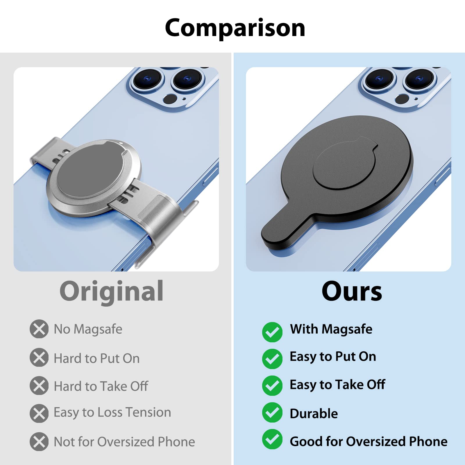 Aerbeis For Dji Om 6 Magsafe Adapter Clamp, Compatible With Gimbal Stabilizer Dji Osmo Mobile 6, Also Fits For Dji Om 5 4 Se