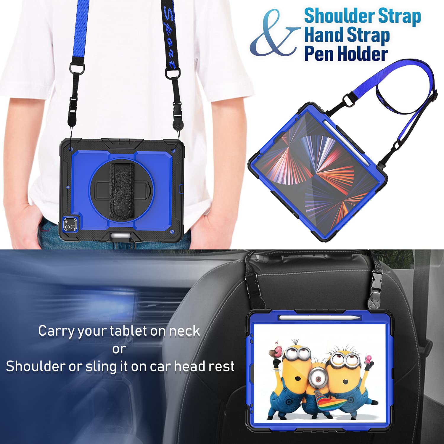 Timecity Case For Ipad Pro 12.9 Inch 2022/2021/ 2020/2018, Case For Ipad Pro 12.9In 6Th/ 5Th/ 4Th/ 3Rd Generation: Heavy Duty Pr