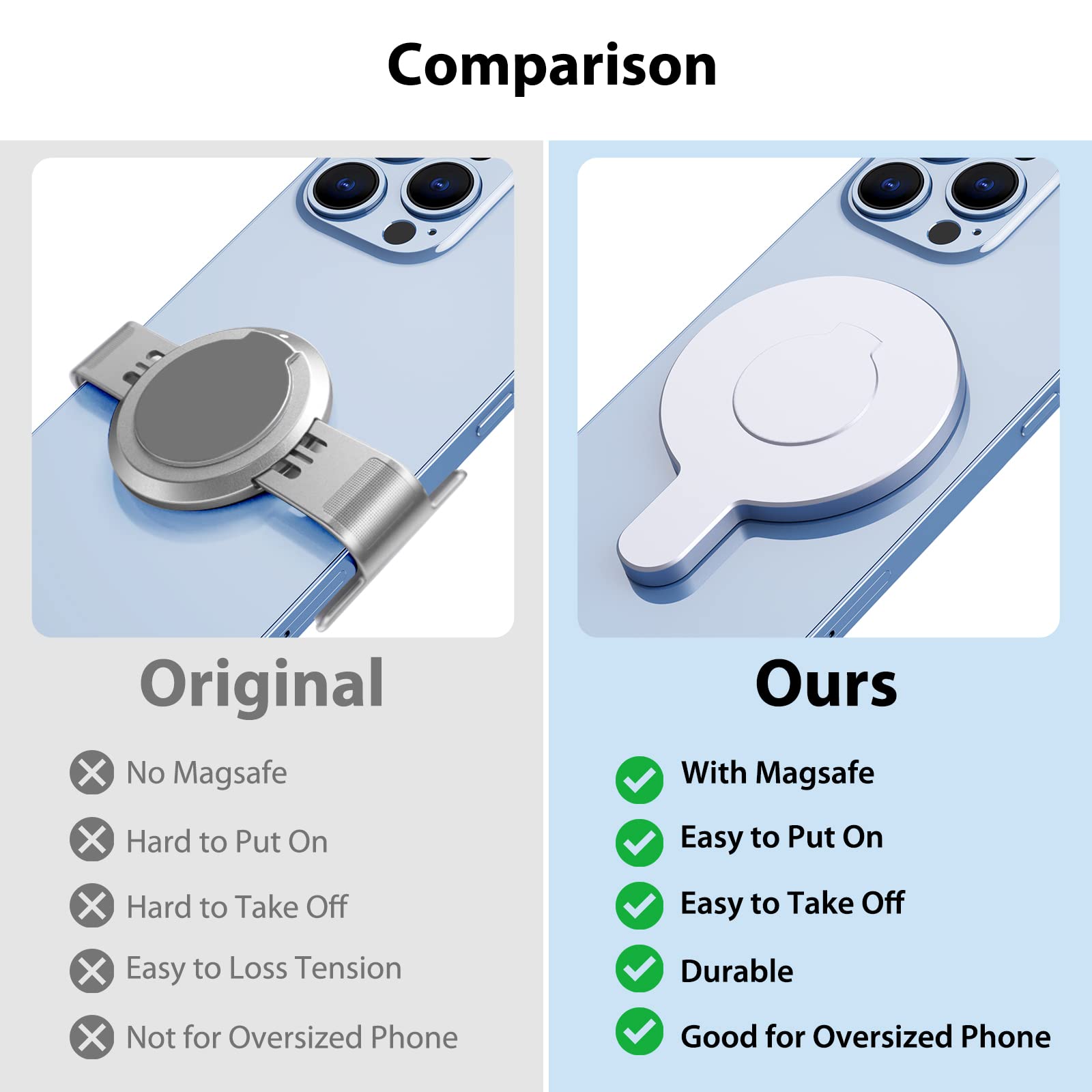 Aerbeis Dji Magnetic Phone Holder Clamp   For Dji Osmo Mobile 6 5 4 Magsafe Adapter Magnets Clip Mount Dji Om Gimbal Accessories