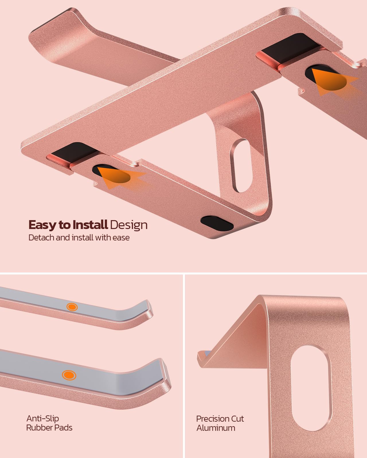 Nulaxy Laptop Stand, Ergonomic Aluminum Laptop Computer Stand, Detachable Laptop Riser Notebook Holder Stand Compatible With Mac