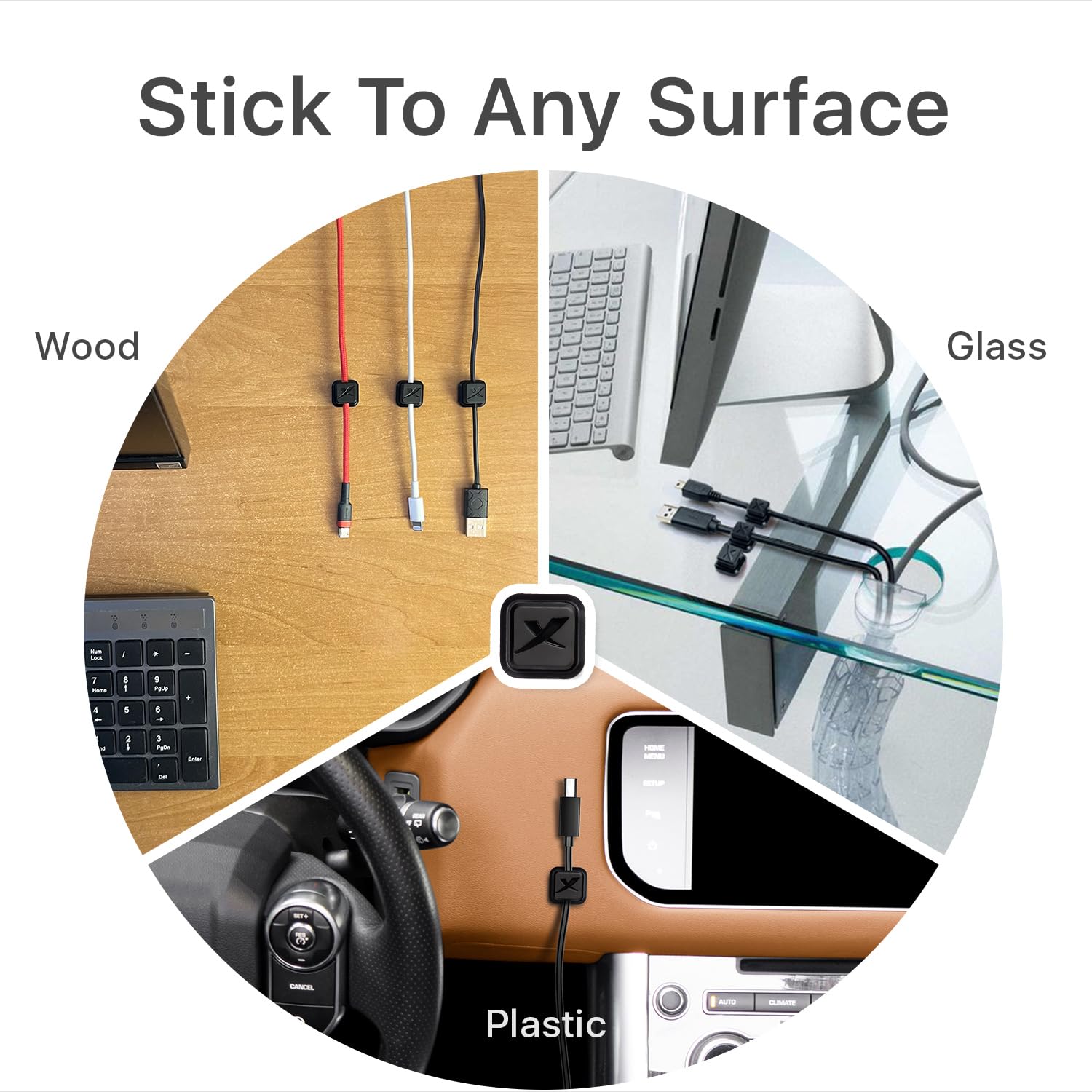 Magnetic Cable Holders X Protector 6 Pcs   Premium Cable Clips   Self Adhesive Cable Holder For Car   Cord Organizer For Desk