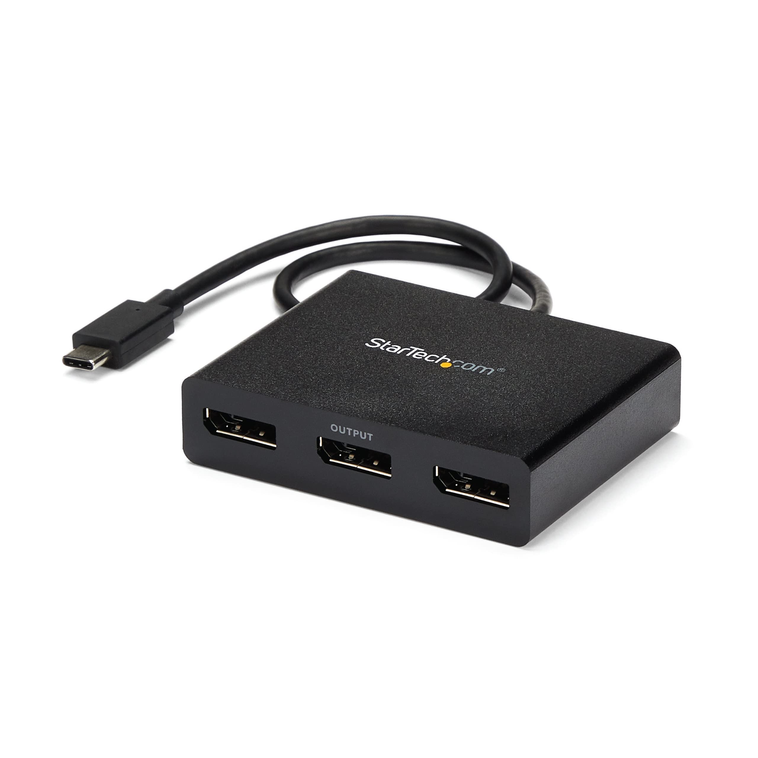 Startech.Com 3 Port Multi Monitor Adapter Usb C To 3X Displayport 1.2 Video Splitter Usb Type C To Dp Mst Hub   Dual 4K 30Hz Or