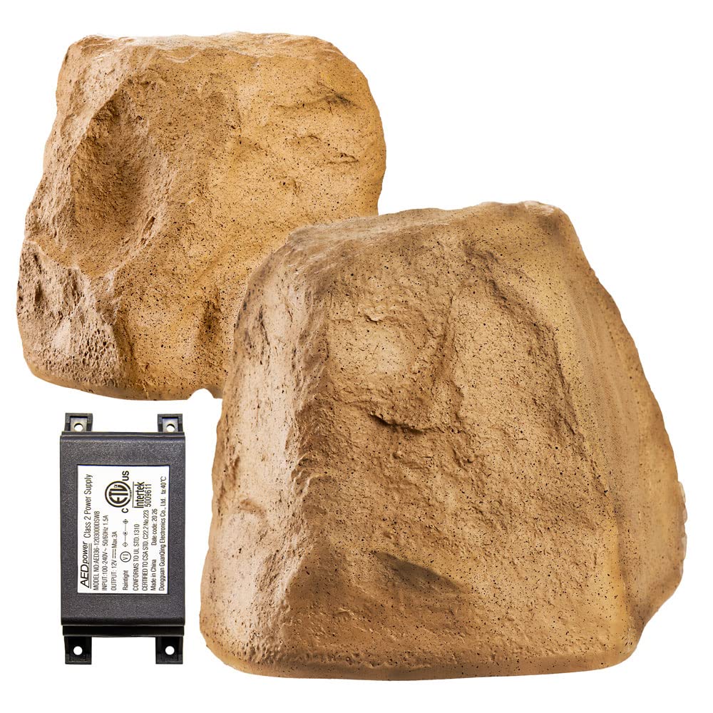 OSD Audio 5.25' Wireless Bluetooth Outdoor Rock Speaker 120W � Weather Resistant, Sandstone Canyon Brown   BTR 150