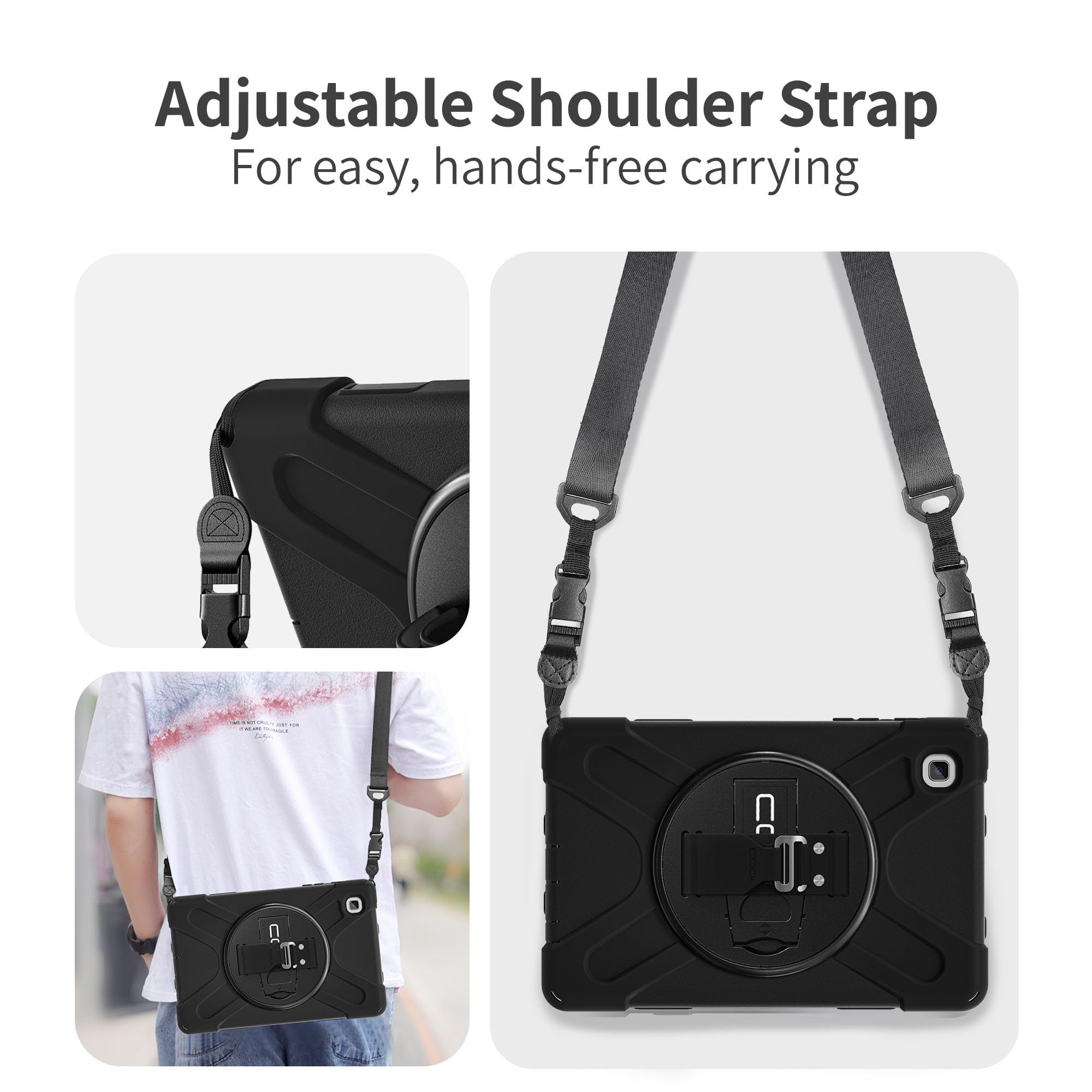 Codi Rugged Case For Samsung Galaxy Tab A7 Lite (Sm-T225) With Integrated Screen Protector, Kickstand & Hand Strap