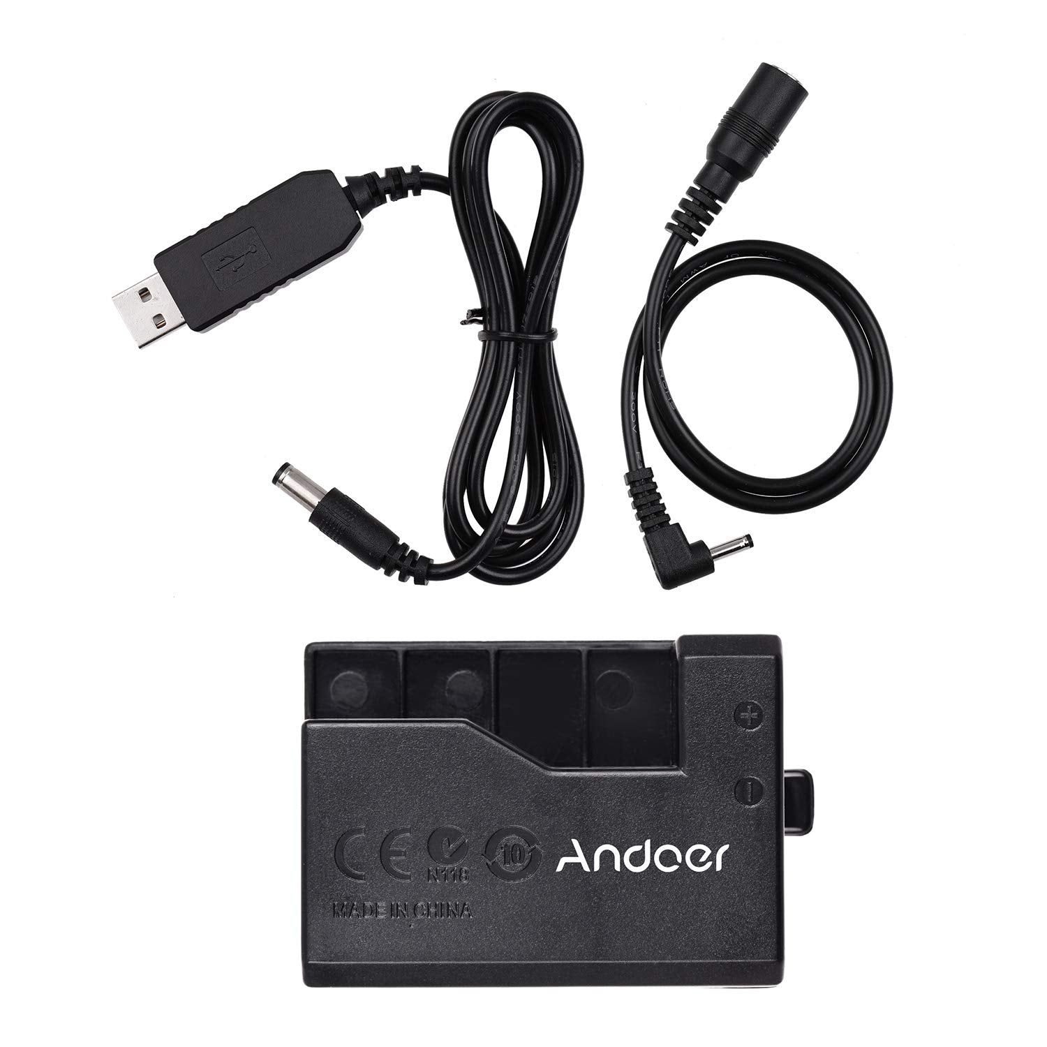Andoer Ack E10 5V Usb Dummy Battery Dc Coupler Adapter(Replacement For Lp E10) Compatible With Canon Eos Rebel T3/T5/T6/T7/T100/Kiss X50/Kiss X70/1100D/1200D/1300D/2000D/4000D