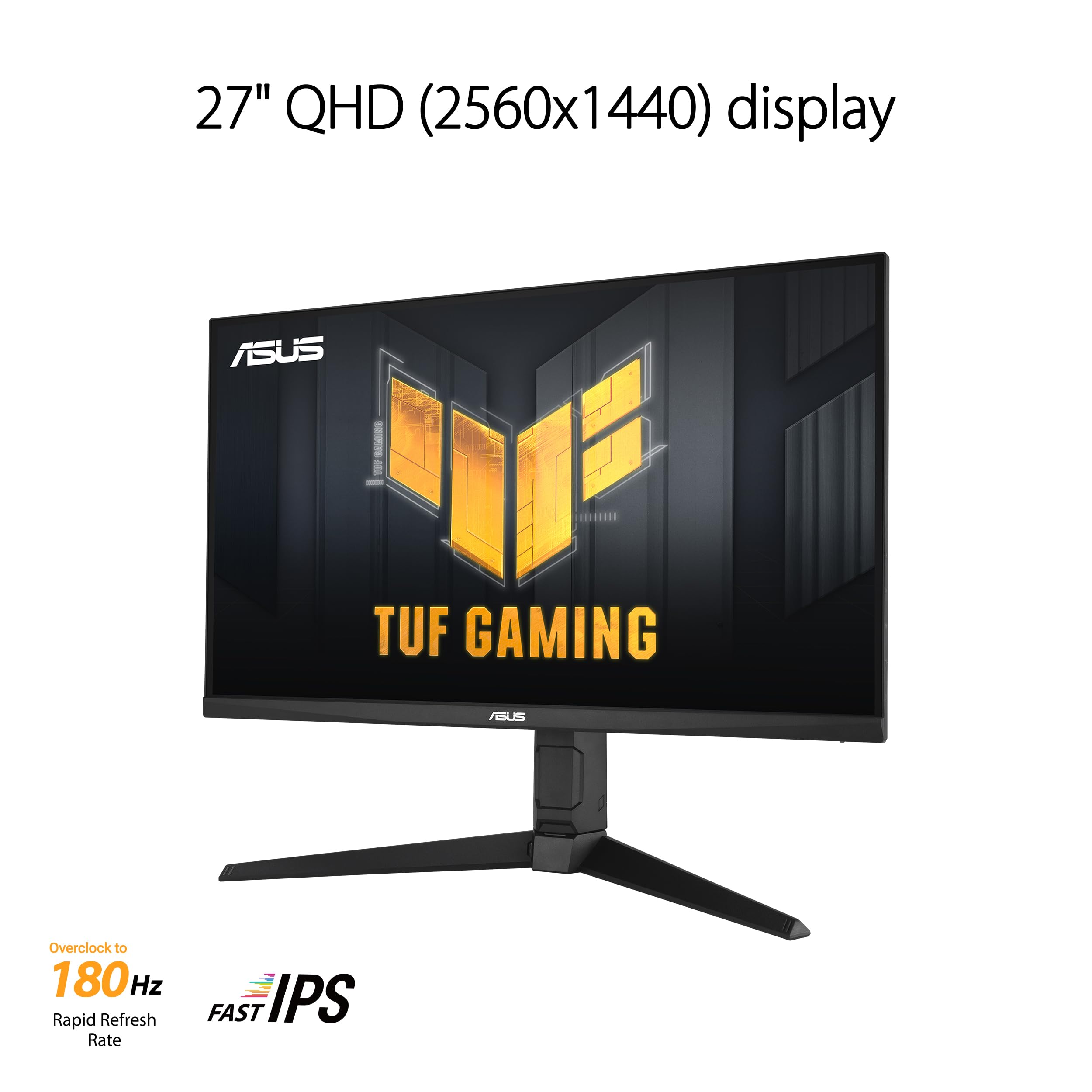 Asus Tuf Gaming 27    1440P Monitor (Vg27Aql3A)   Qhd (2560 X 1440), 180Hz, 1Ms, Fast Ips, Extreme Low Motion Blur Sync, G Sync