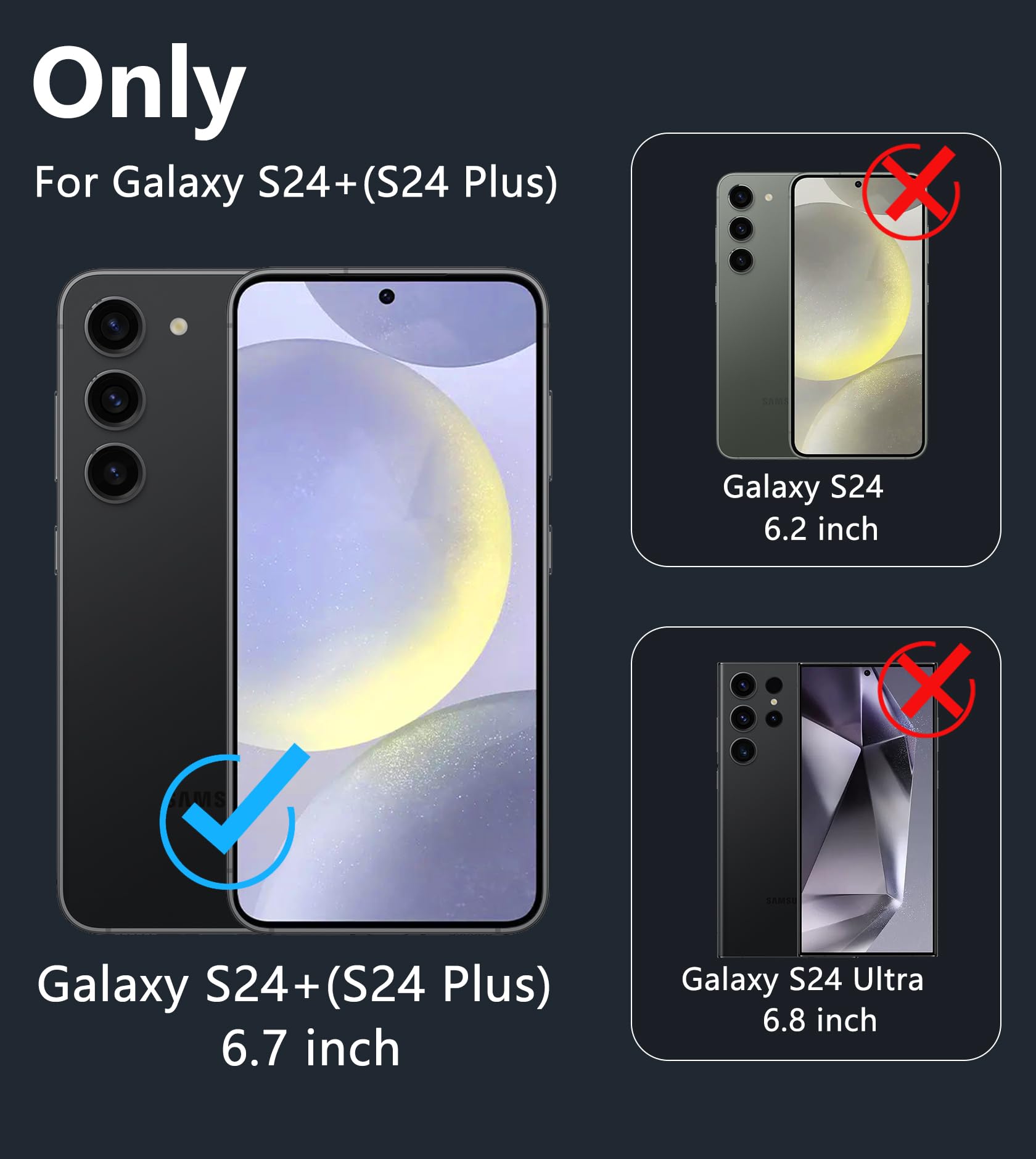 Fntcase For Samsung Galaxy S24 Plus Case: Clear Military Grade Shockproof Anti Yellowing Slim S24+ Phone Cover, Protective Rugge