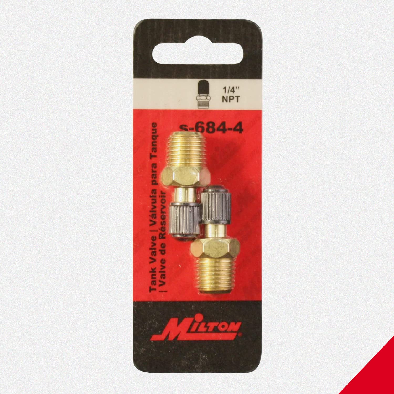Milton S 684 4 1/4'' Mnpt Male Tank Valve, Includes Protective Caps (Pack Of 2)