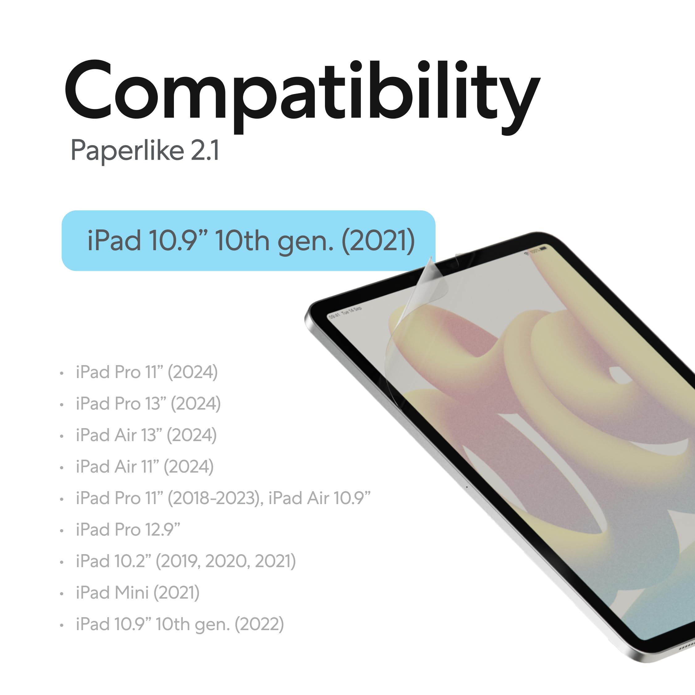 Paperlike 2.1 (2 Pieces) For Ipad 10.9'' 10Th Generation (2022)   Transparent Screen Protector For Notetaking And Drawing Like O