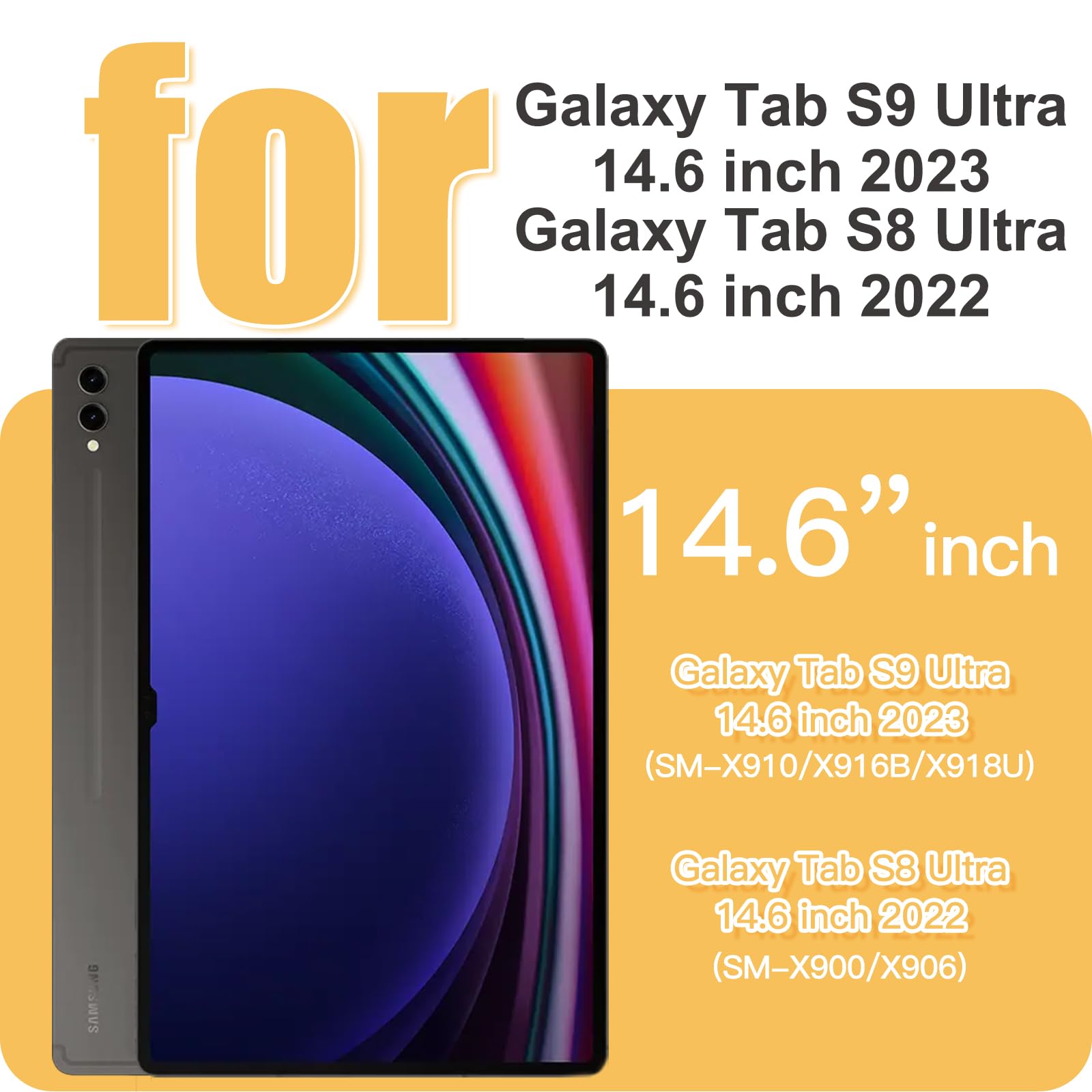 Braecnstock For Samsung Galaxy Tab S9 Ultra/S8 Ultra Case 14.6'' 2023/2022 Shockporoof Protective Tab S9 Ultra/S8 Ultra Kids Cov