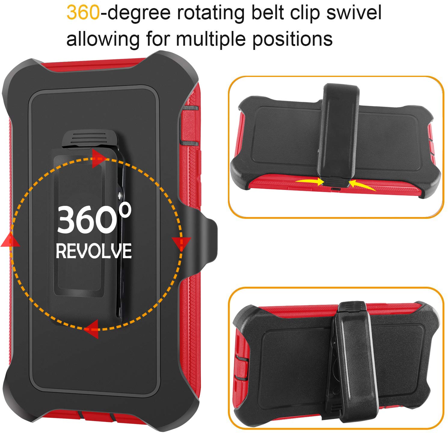 Case For Iphone 12 Pro Max Case 6.7'' Belt Clip Kickstand Holster With 2 Screen Protector,Full Body Rugged Heavy Duty Military G