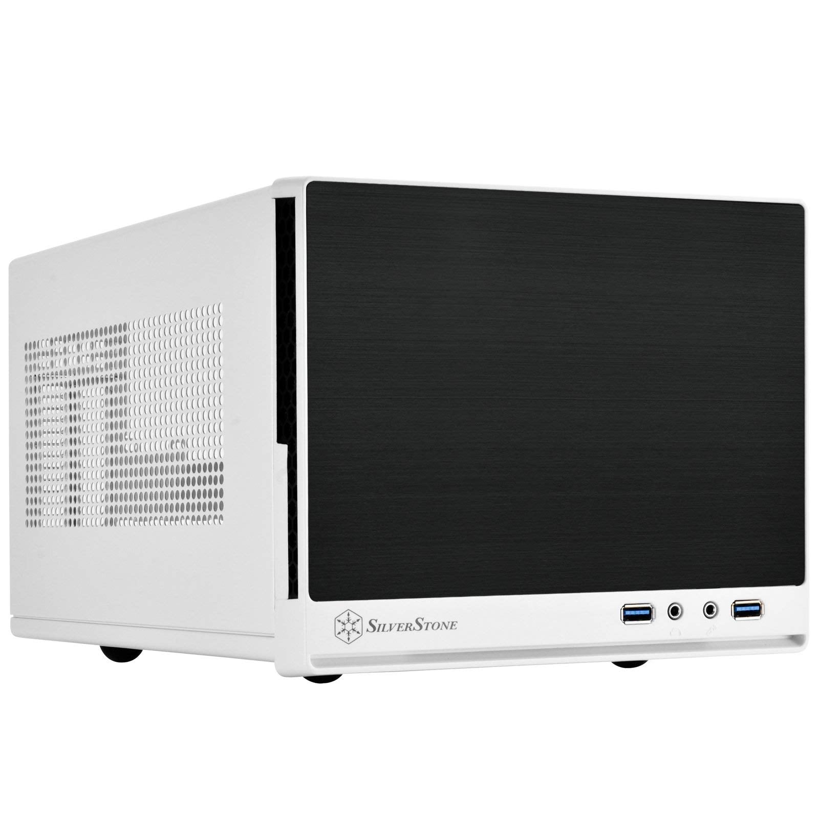 Silverstone Technology Ultra Compact Mini Itx Computer Case With Solid Front Panel White & Black (Sst Sg13Wb Q Usa)