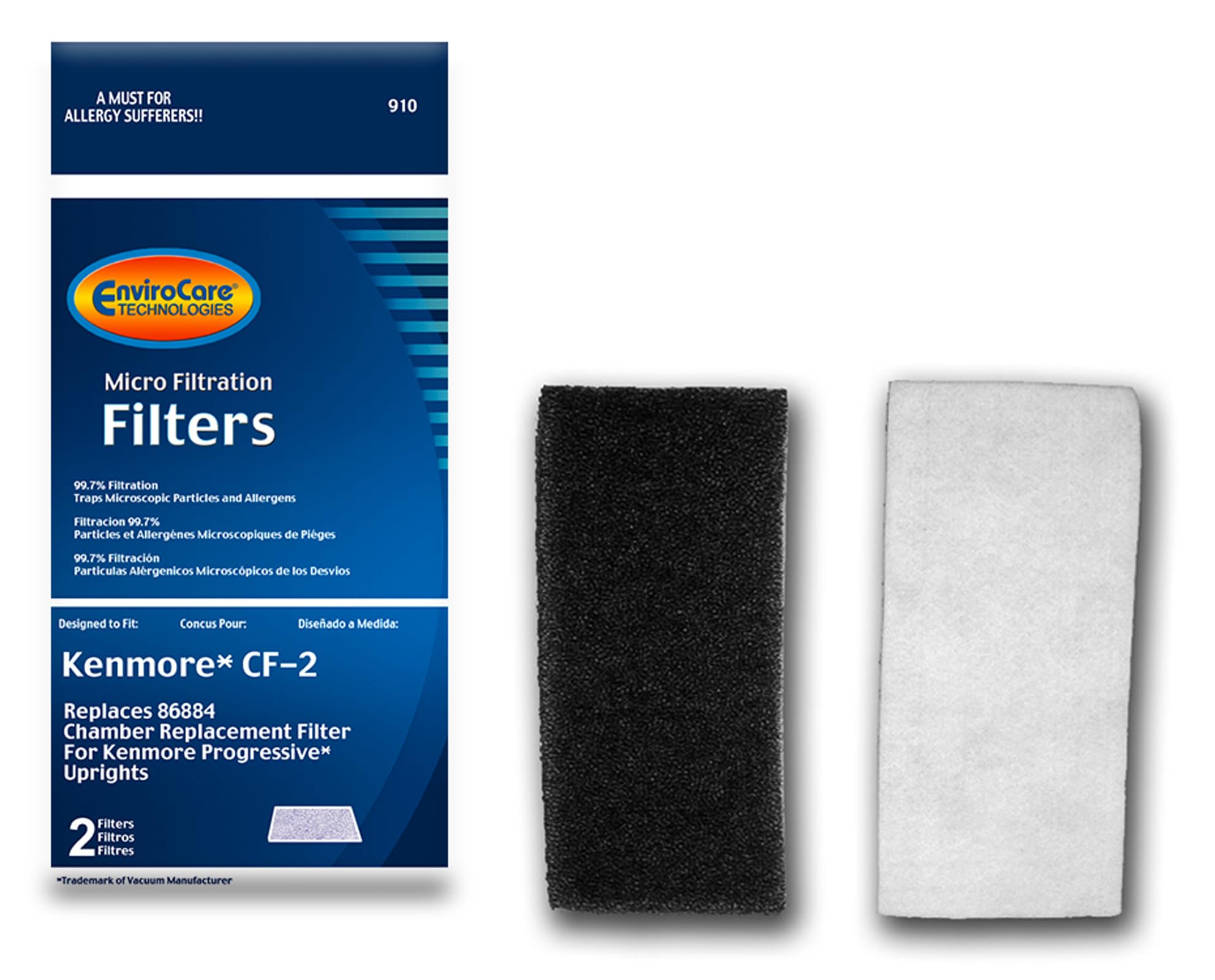 Envirocare Replacement Vacuum Filters Made To Fit Kenmore Cf2 Progressive Upright Vacuum Cleaners 2 Pack