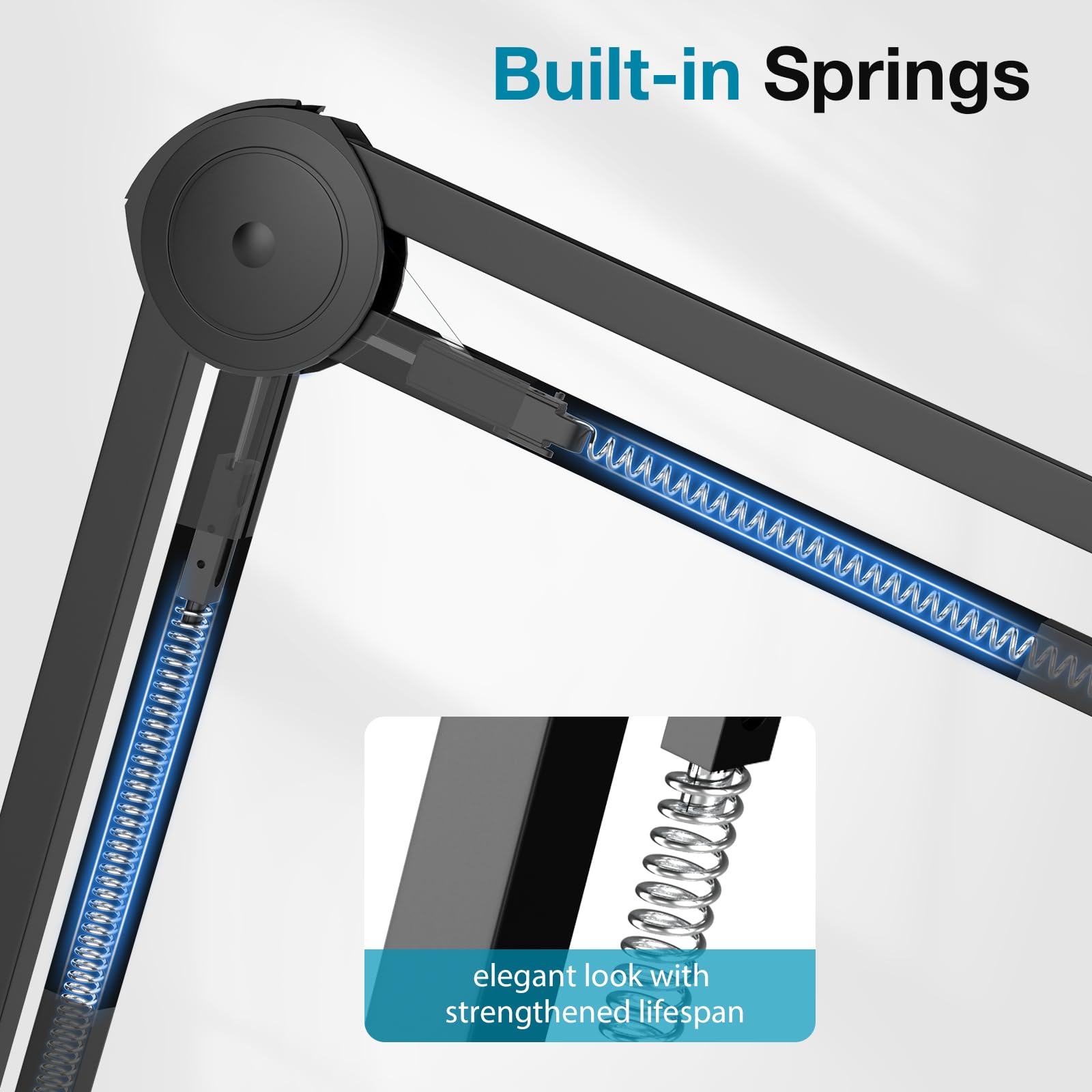 Innogear Boom Arm Microphone Stand, Max Load 4.4 Lbs Desk Mic Arm Stand For Blue Yeti Hyperx Quadcast S Solocast Shure Sm7B At20