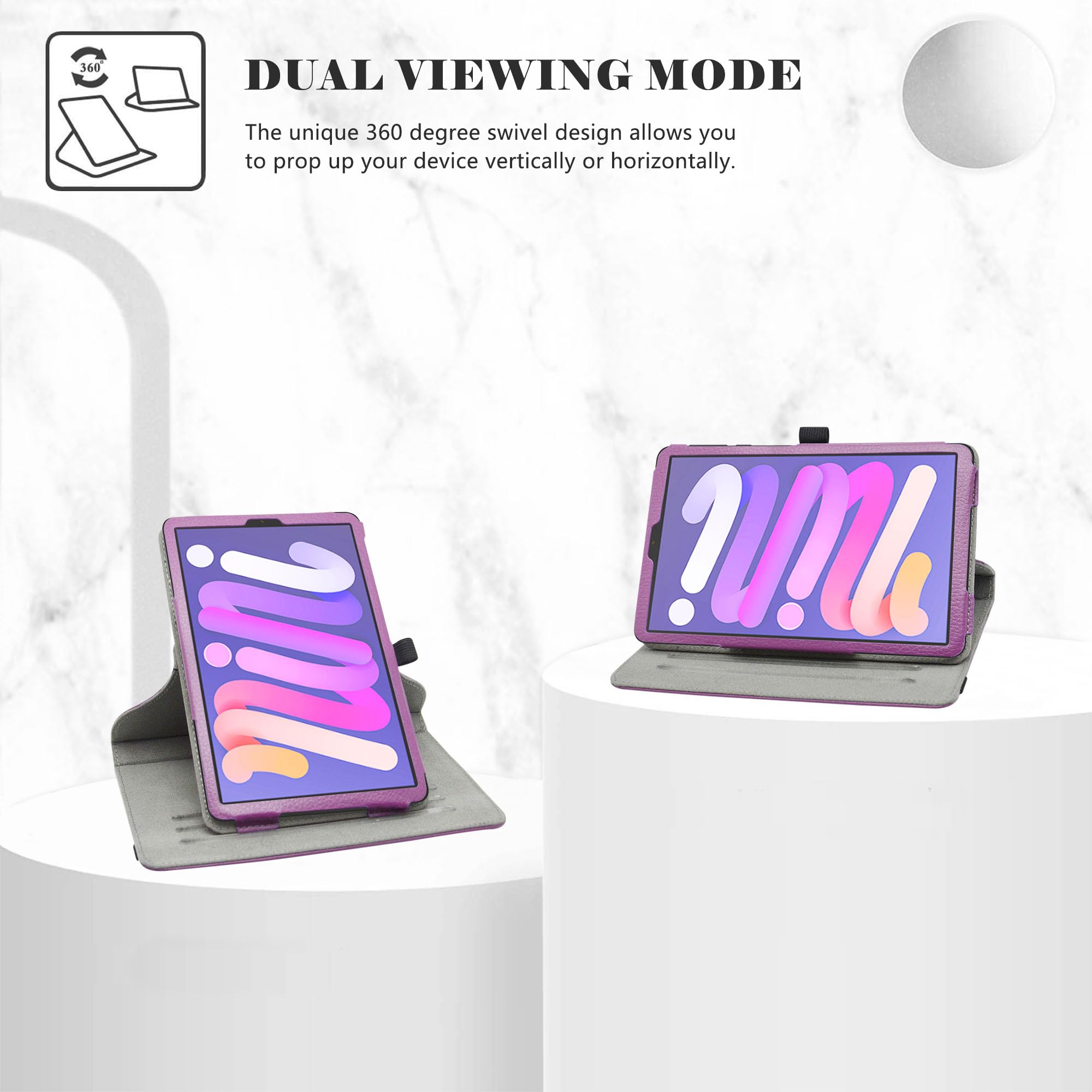 Liushan Compatible With 360 Degree Rotation Stand Pu Cover For 8.4 Doogee T20 Mini,Alldocube Iplay 50 Mimi Pro,Alldocube Iplay 5